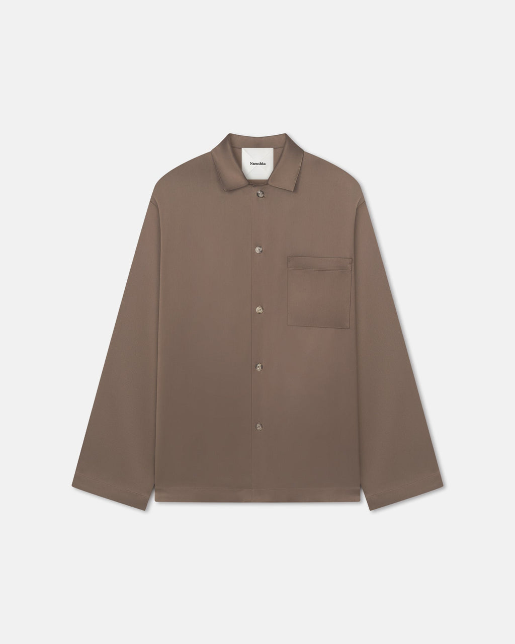 Nanushka Jelmer - Slip Satin Shirt - Coffee Bean