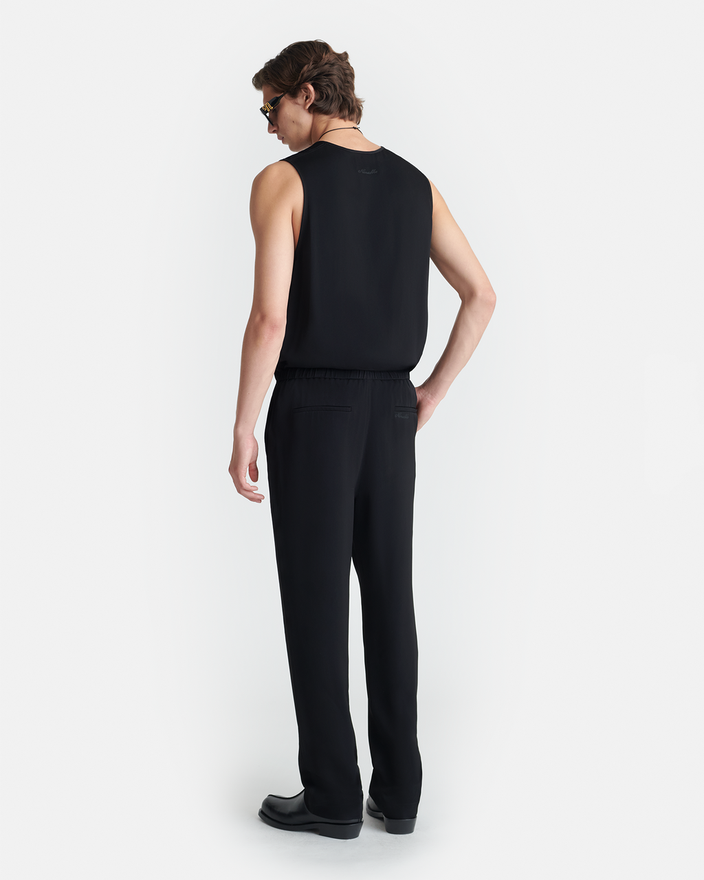 Nanushka Demis - Georgette Wide-Leg Pants - Black