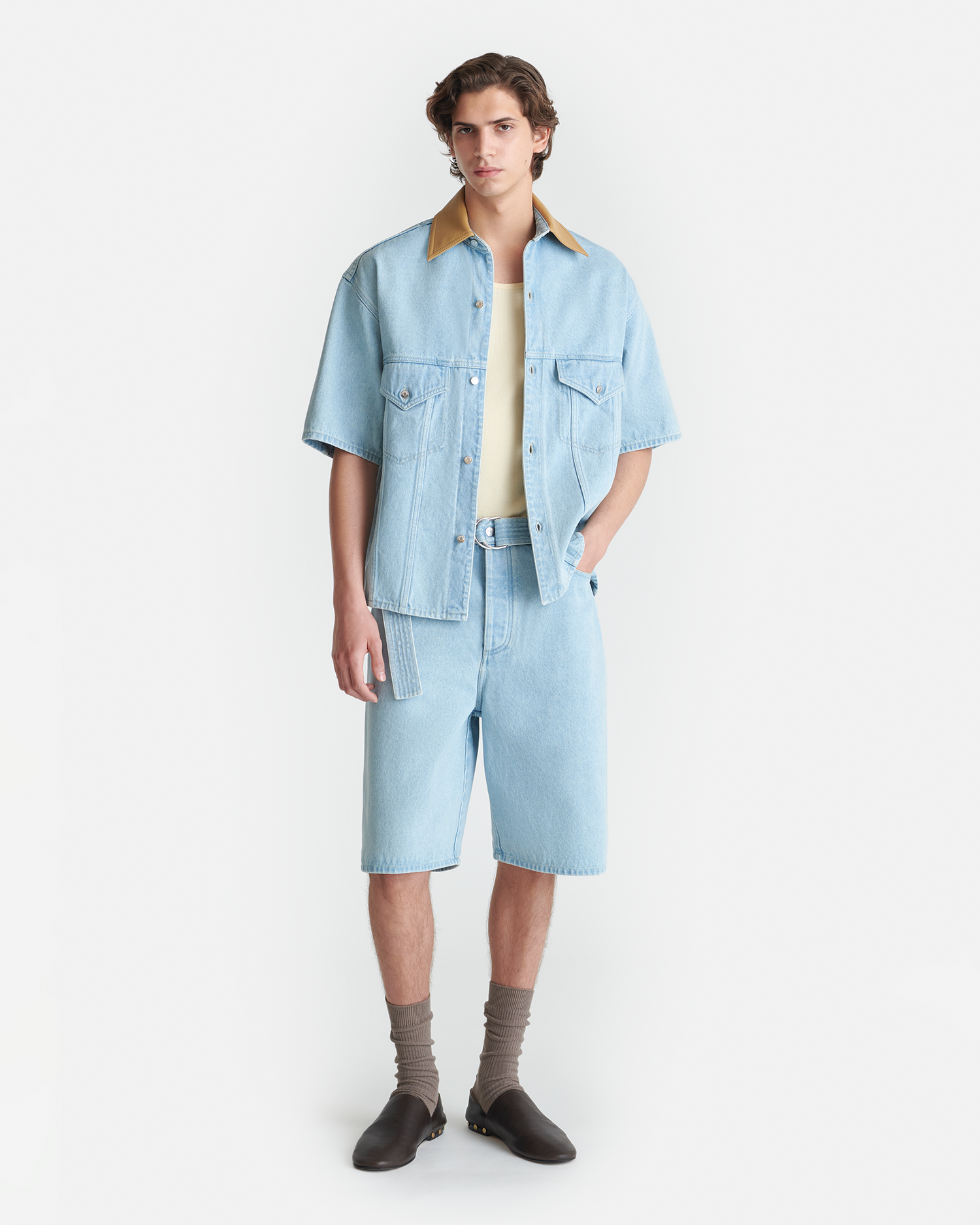 Nanushka Jorge - Denim Shirt - Eco Bleach/Hazel
