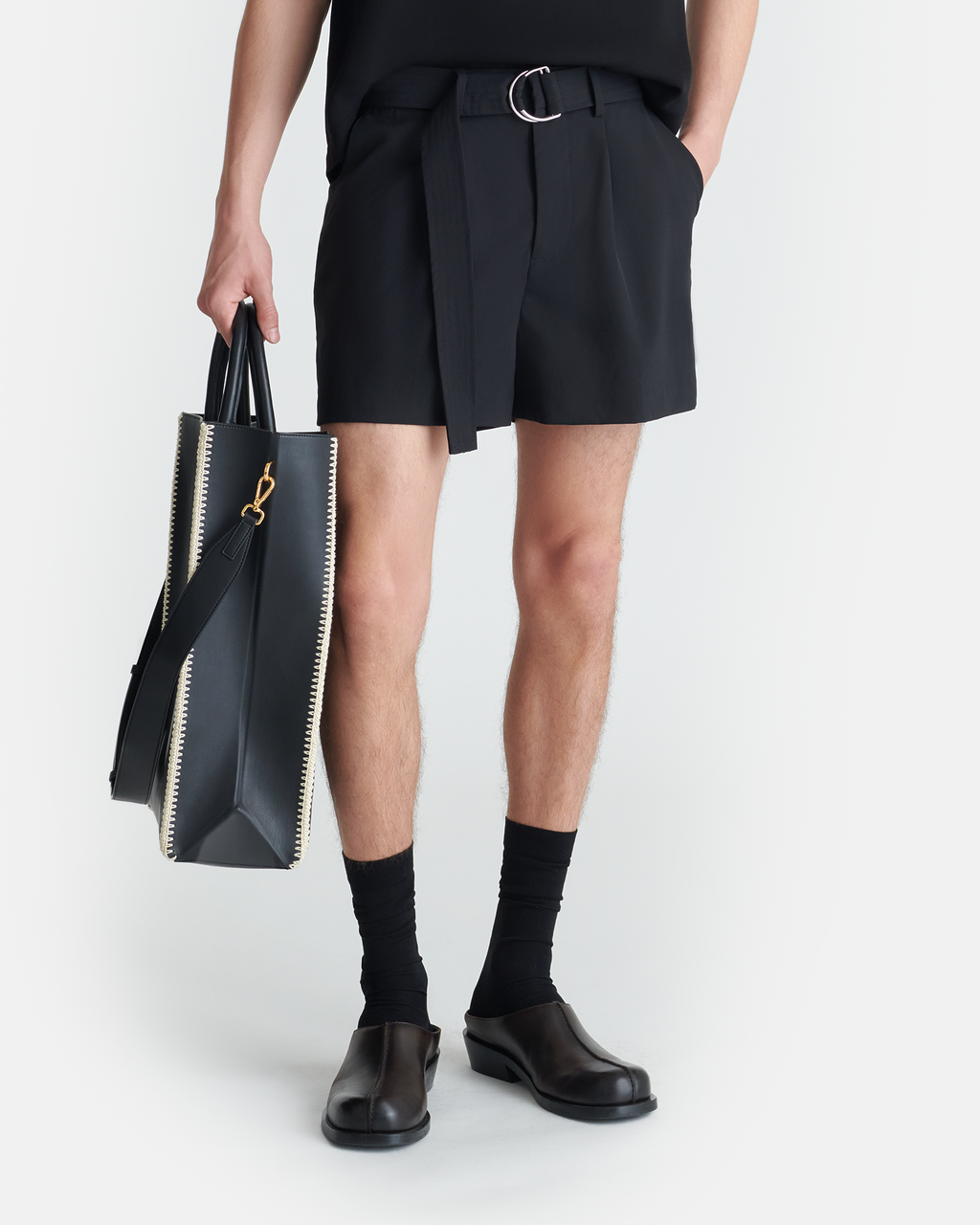 Nanushka Ollie - Belted Shorts - Black