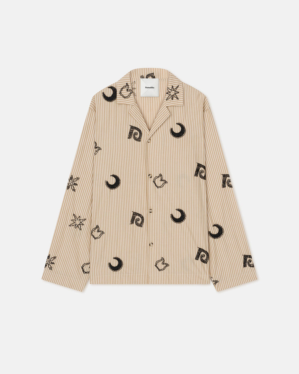 Nanushka Haris - Beaded Shirt - Beige/Black