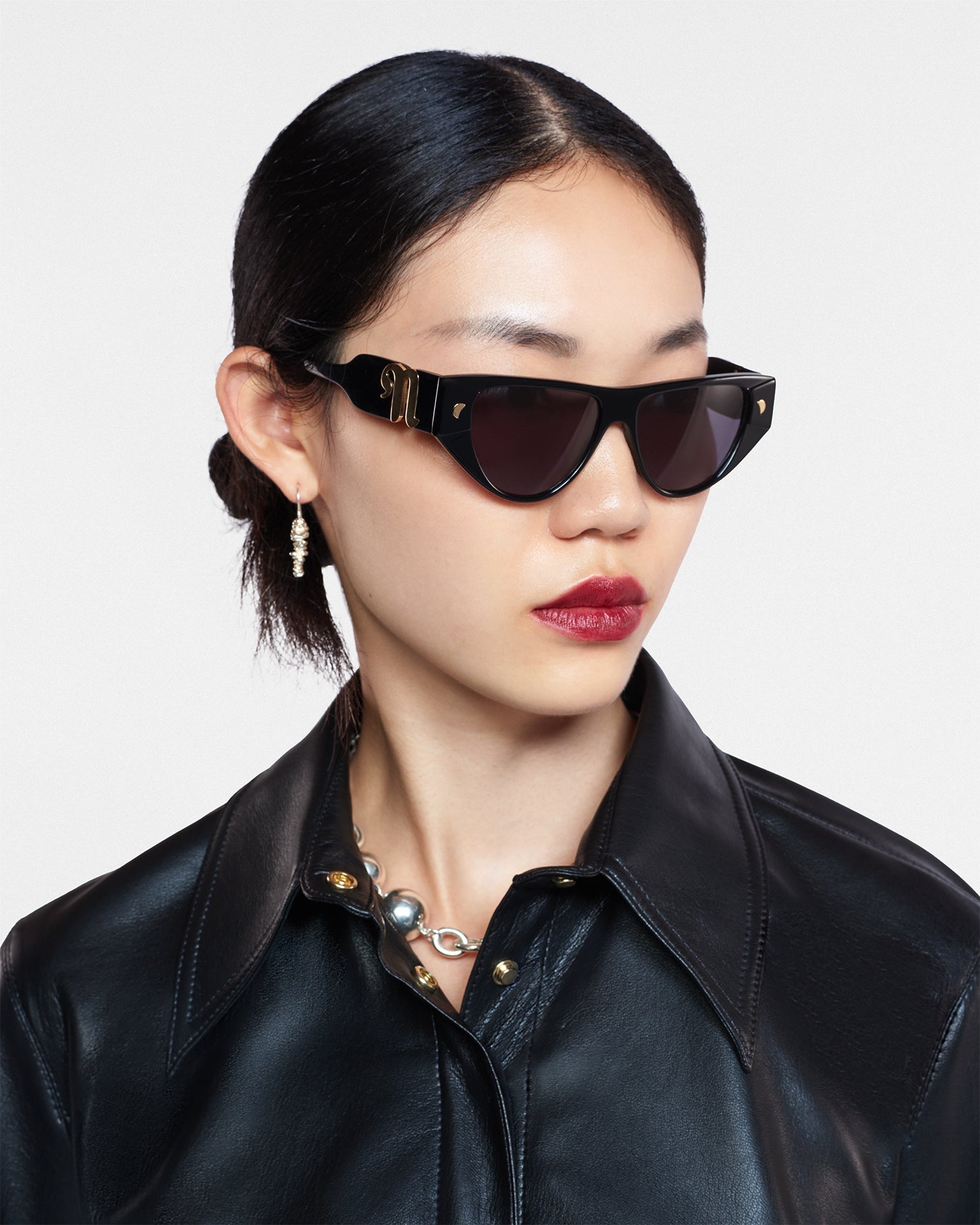 Nanushka Emme - Bio-Plastic Cat-Eye Sunglasses - Black