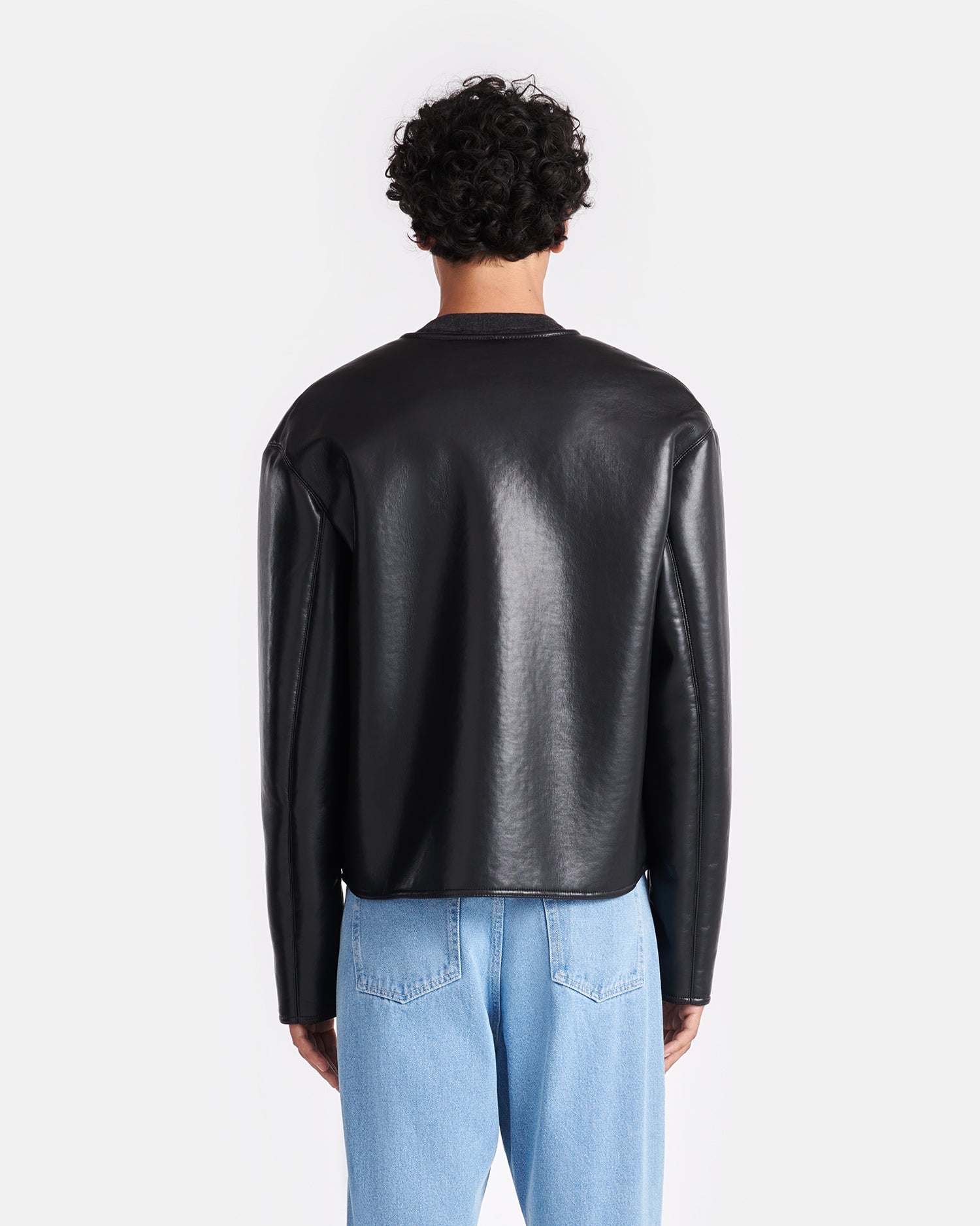 Nanushka Vico - Bonded Shearling Jacket - Black Brown