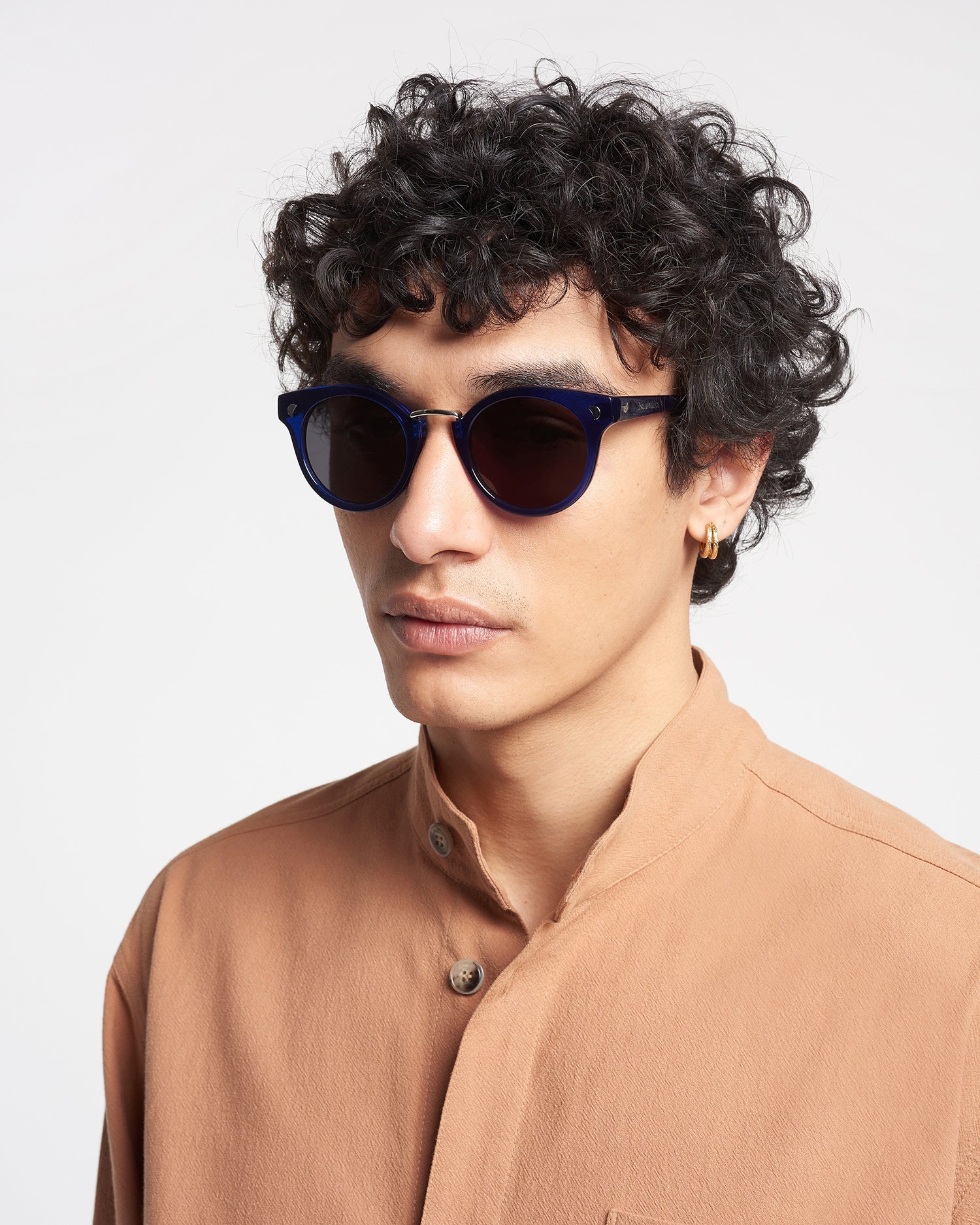 Nanushka Duy - Bio-Plastic Round-Frame Sunglasses - Navy