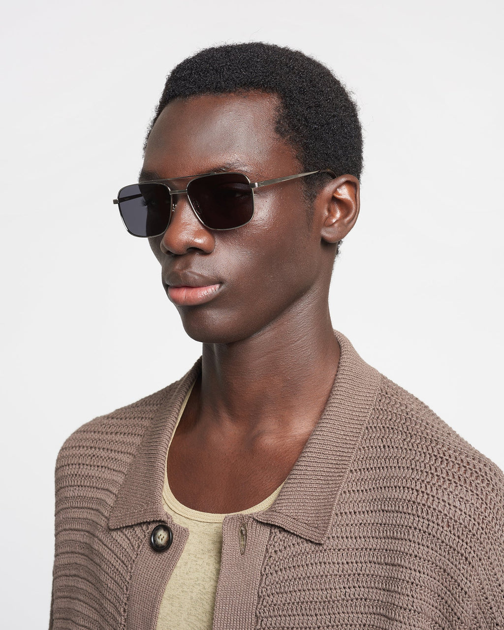 Nanushka Sare - Metal Aviator Sunglasses - Silver