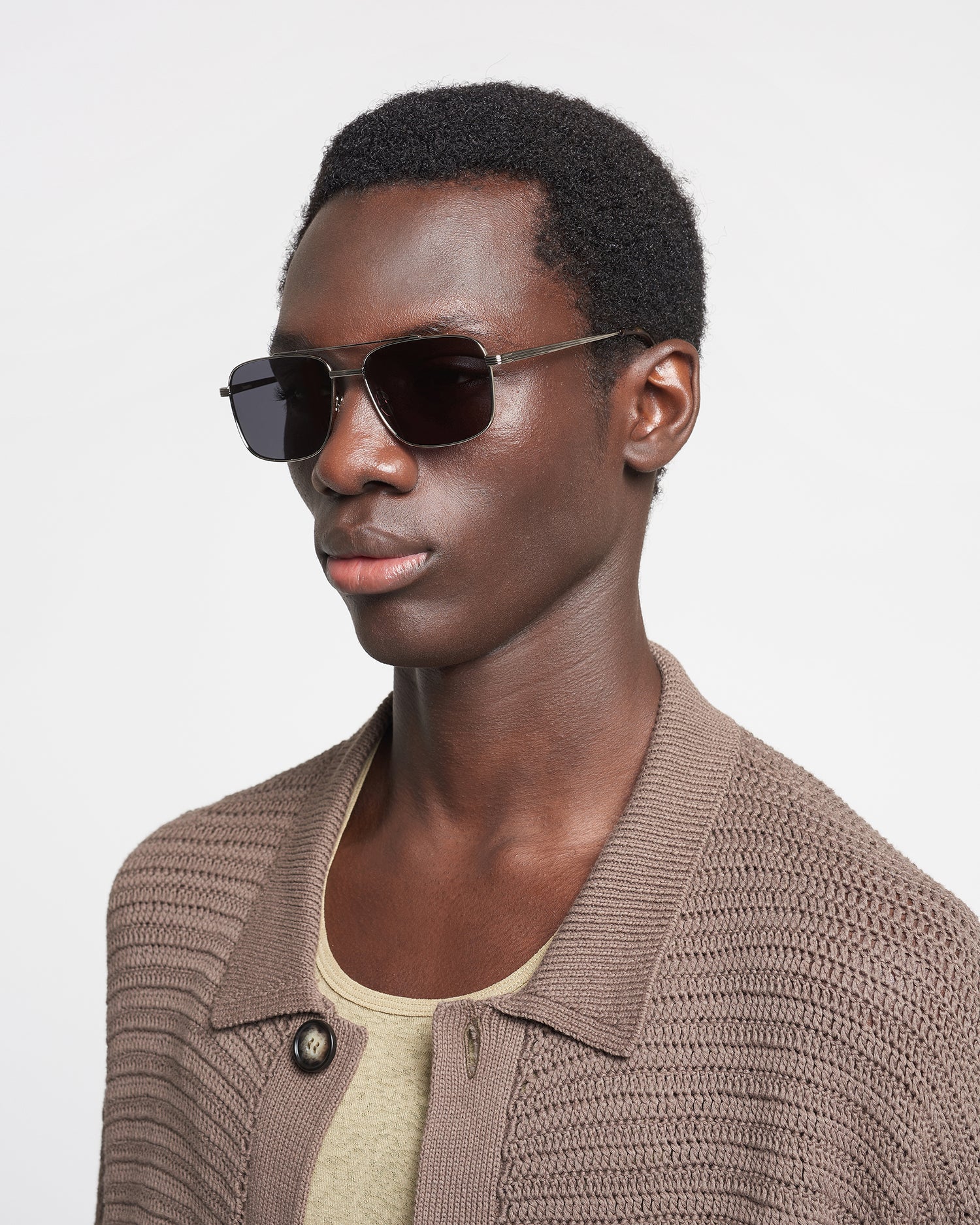 Nanushka Sare - Metal Aviator Sunglasses - Silver