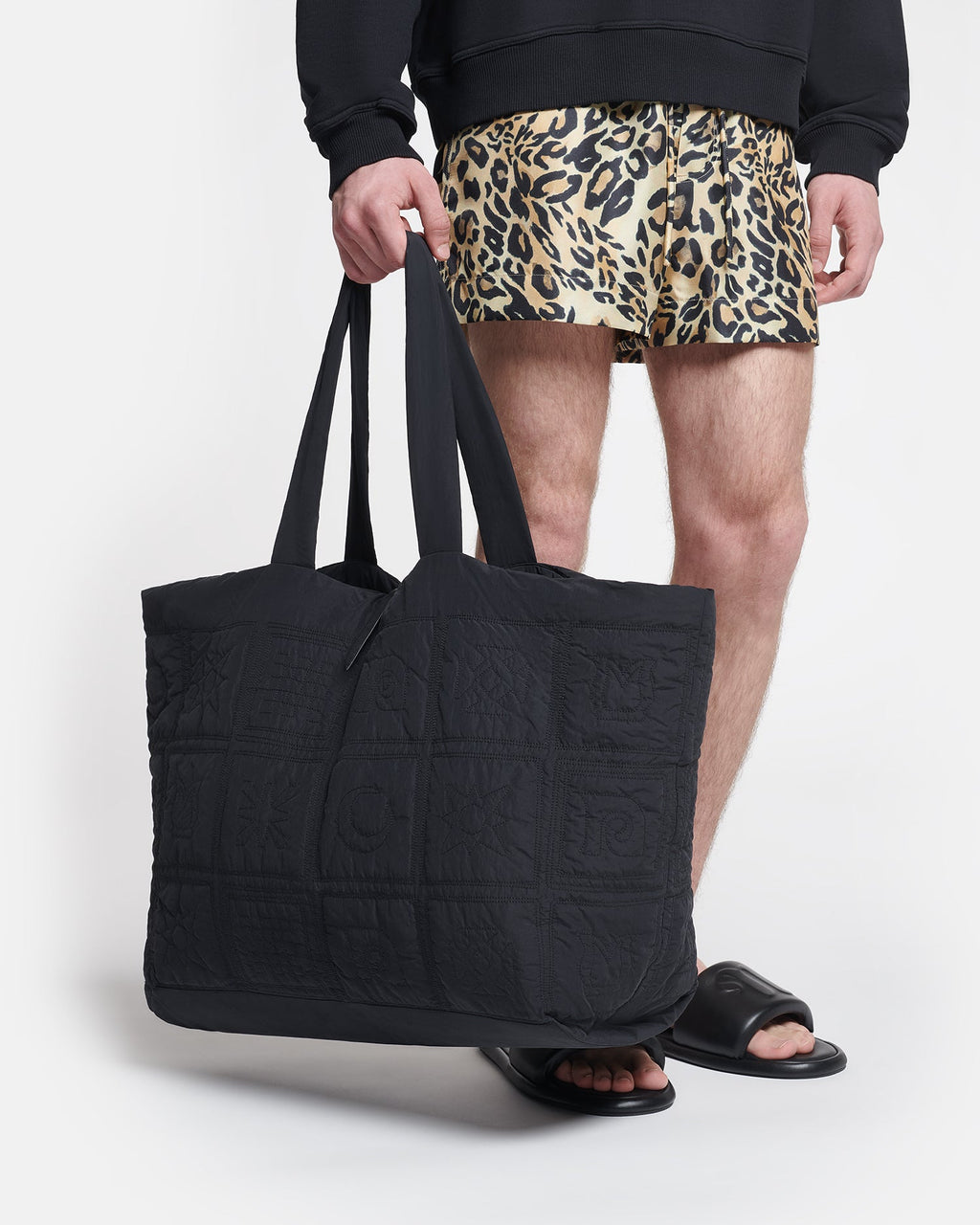 Nanushka Symbol - Quilted Tech-Poplin Tote - Black