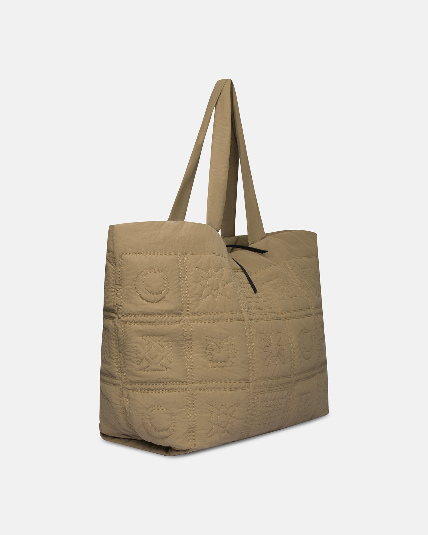 Nanushka Symbol - Quilted Tech-Poplin Tote - Muted Khaki