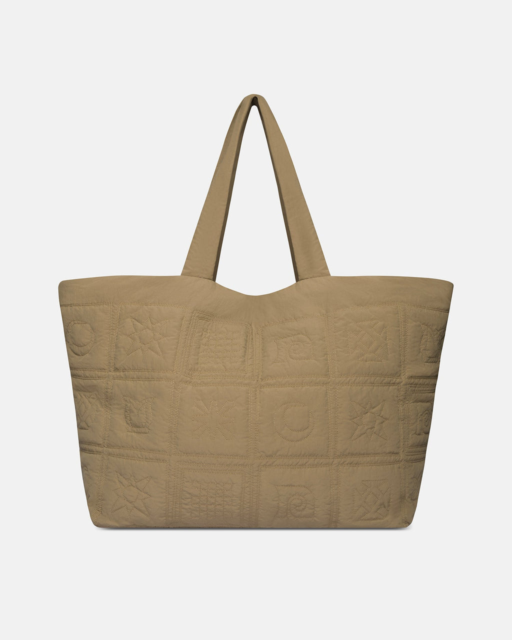 Nanushka Symbol - Quilted Tech-Poplin Tote - Muted Khaki