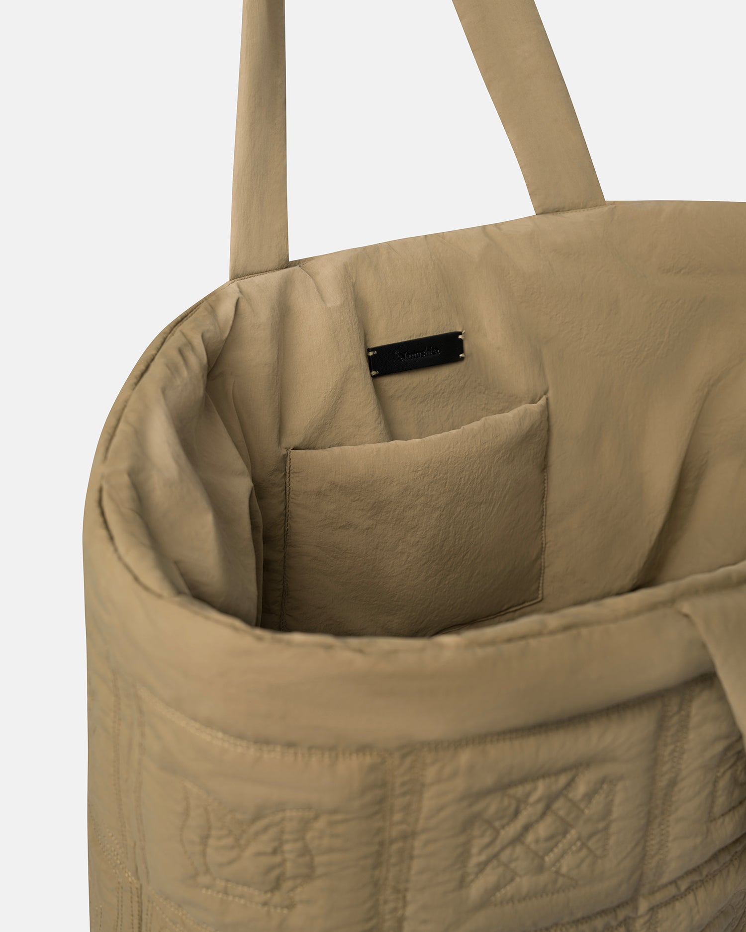 Nanushka Symbol - Quilted Tech-Poplin Tote - Muted Khaki
