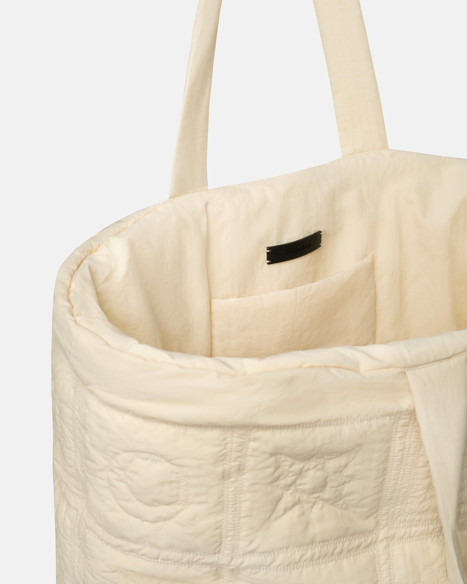 Nanushka Symbol - Quilted Tech-Poplin Tote - Creme