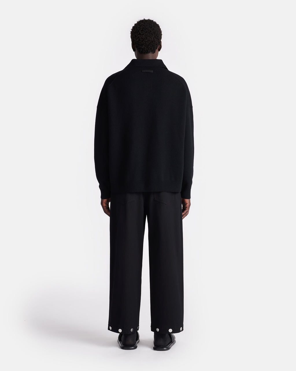 Nanushka Elieke - Plush Cashmere Polo-Neck Sweater - Black
