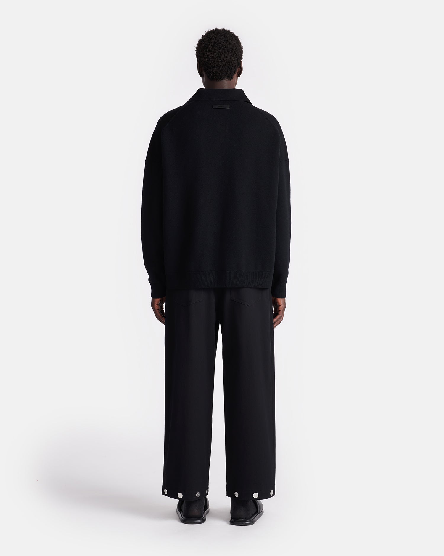 Nanushka Elieke - Plush Cashmere Polo-Neck Sweater - Black