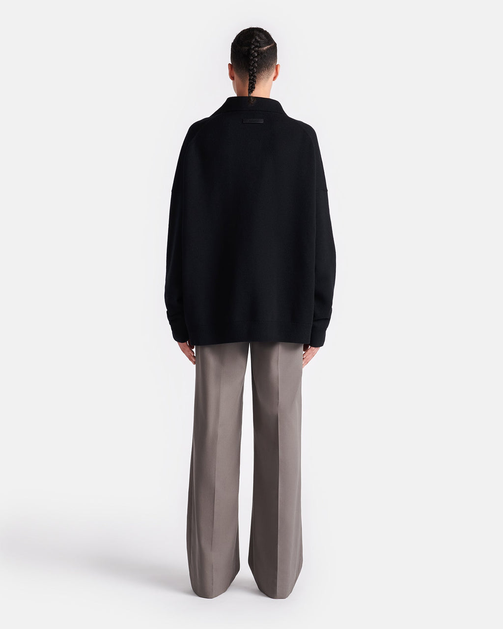 Nanushka Elieke - Plush Cashmere Polo-Neck Sweater - Black