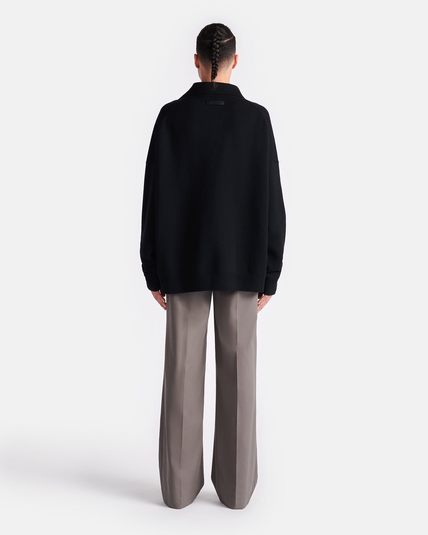 Nanushka Elieke - Plush Cashmere Polo-Neck Sweater - Black