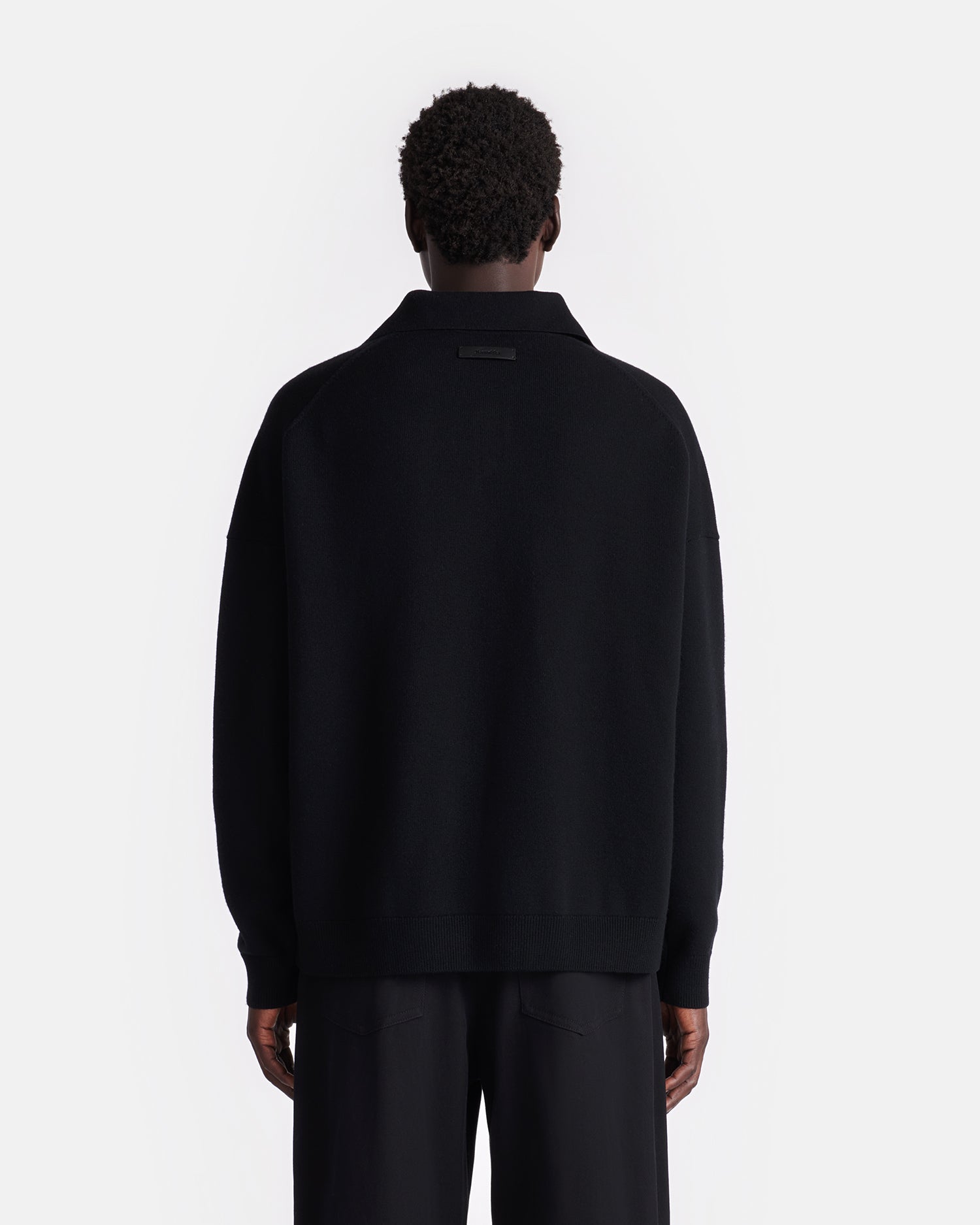 Nanushka Elieke - Plush Cashmere Polo-Neck Sweater - Black