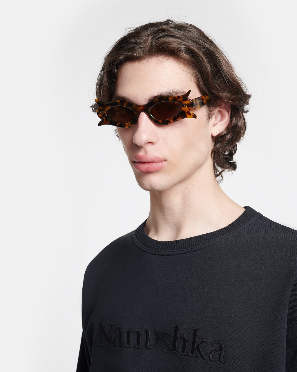 Nanushka Tully - Bio-Plastic Floral-Shaped Sunglasses - Dark Amber