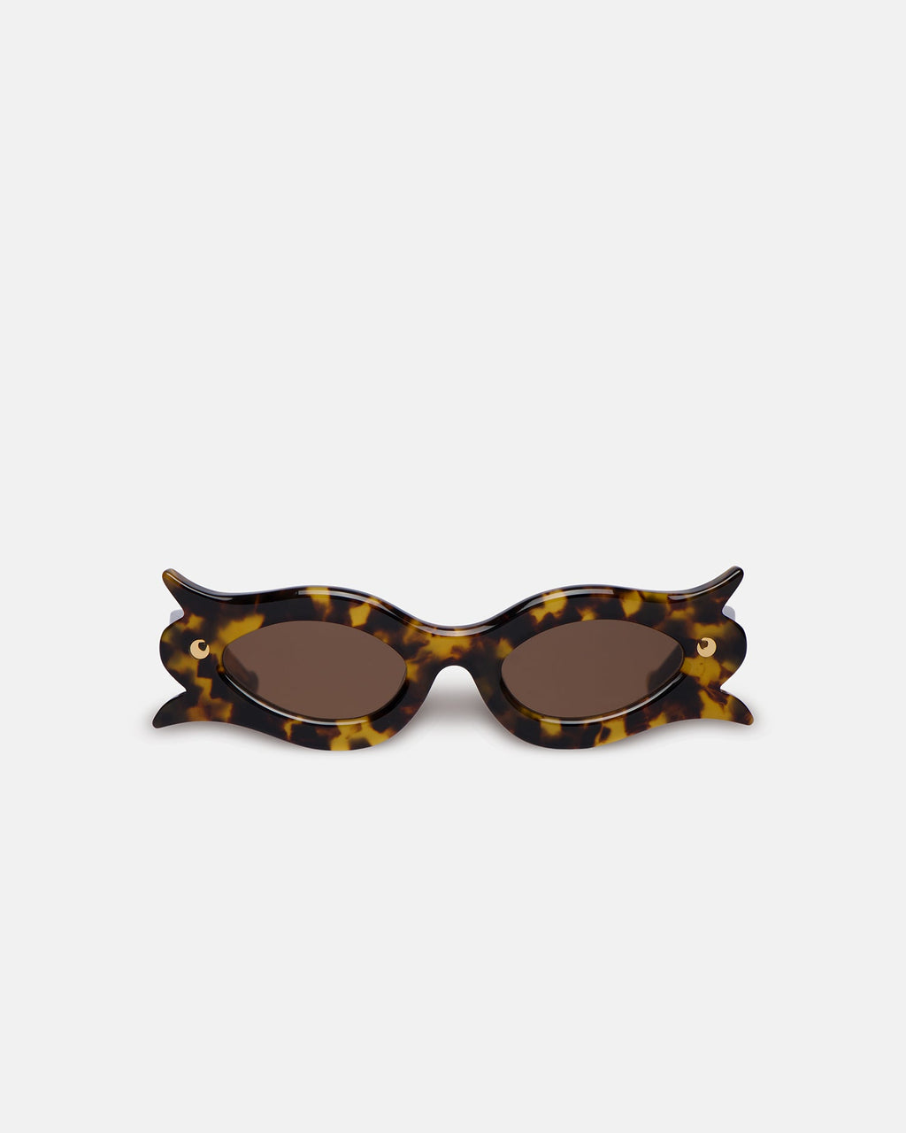 Nanushka Tully - Bio-Plastic Floral-Shaped Sunglasses - Dark Amber