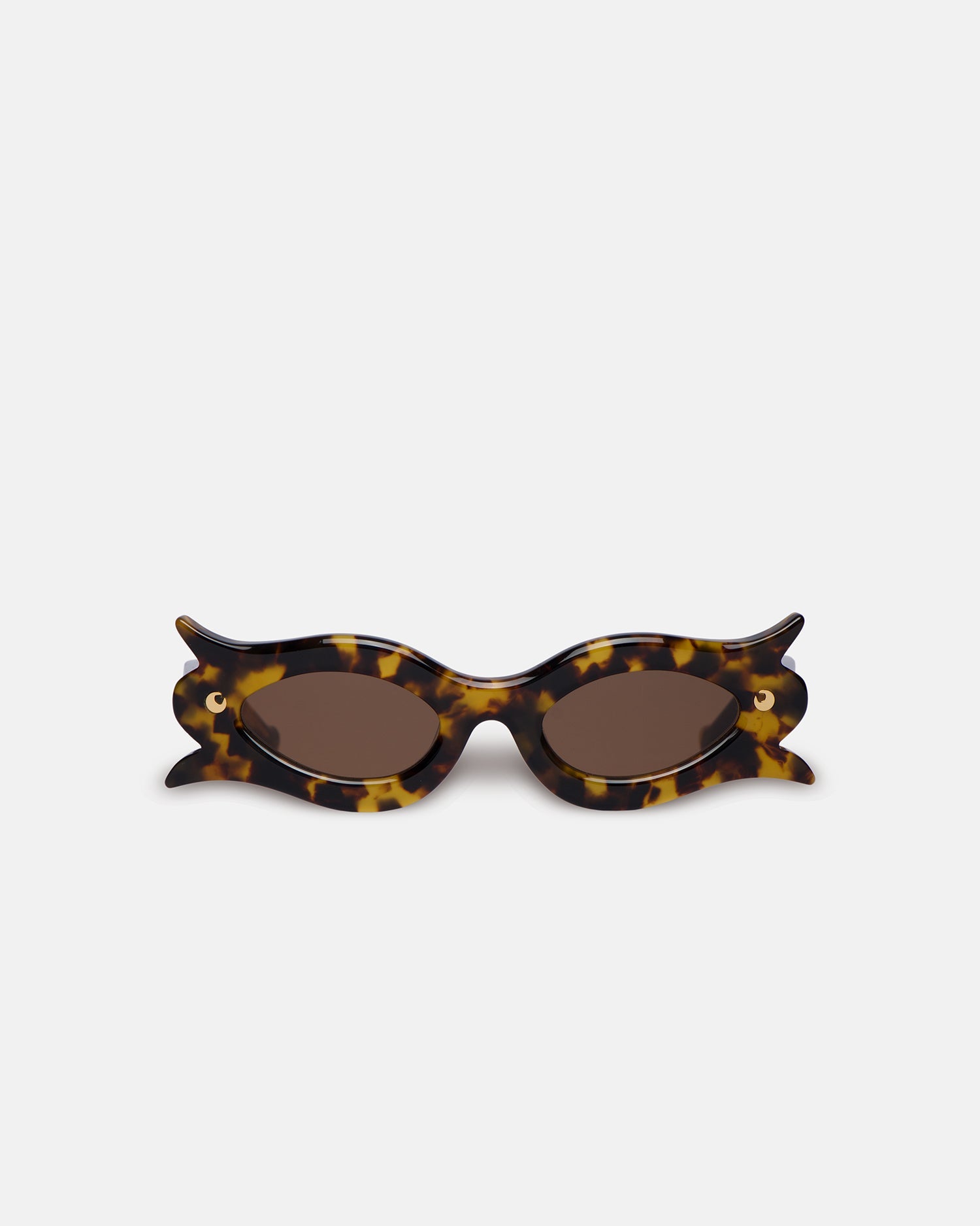 Nanushka Tully - Bio-Plastic Floral-Shaped Sunglasses - Dark Amber