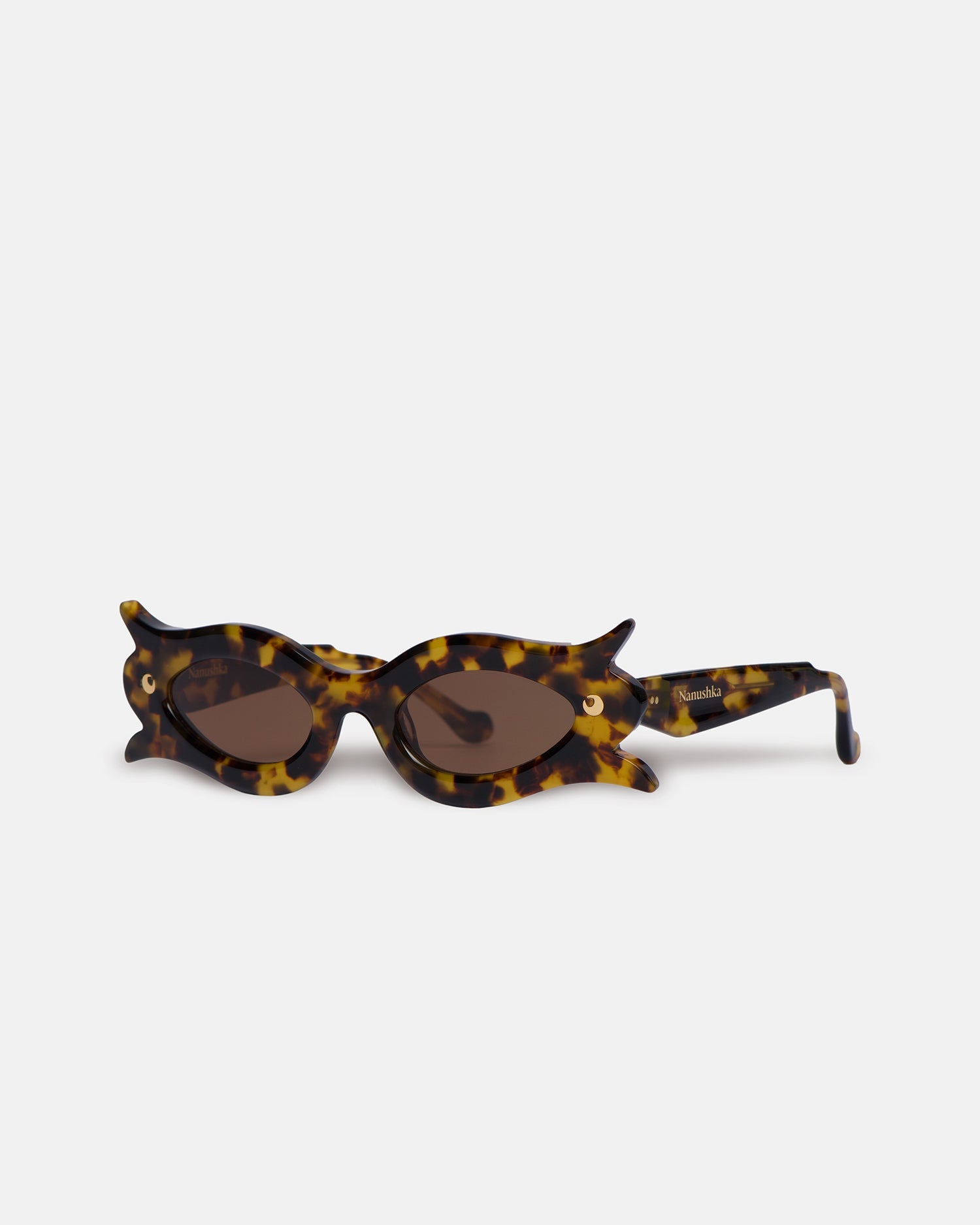 Nanushka Tully - Bio-Plastic Floral-Shaped Sunglasses - Dark Amber
