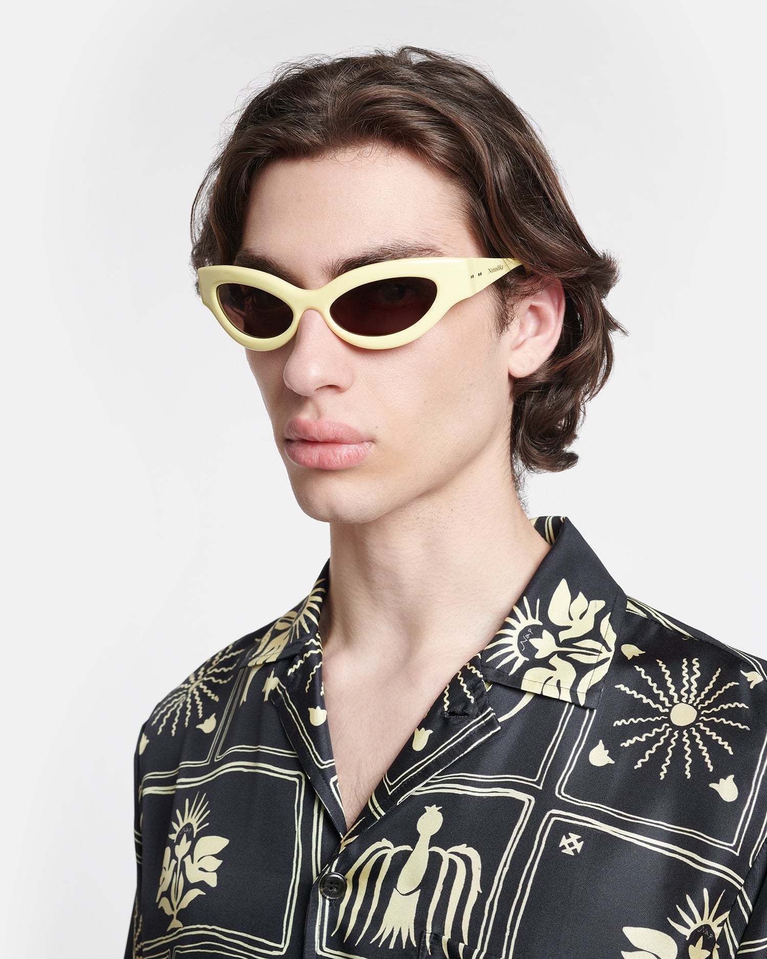 Nanushka Trysta - Bio-Plastic Wrap Sunglasses - Moonbeam