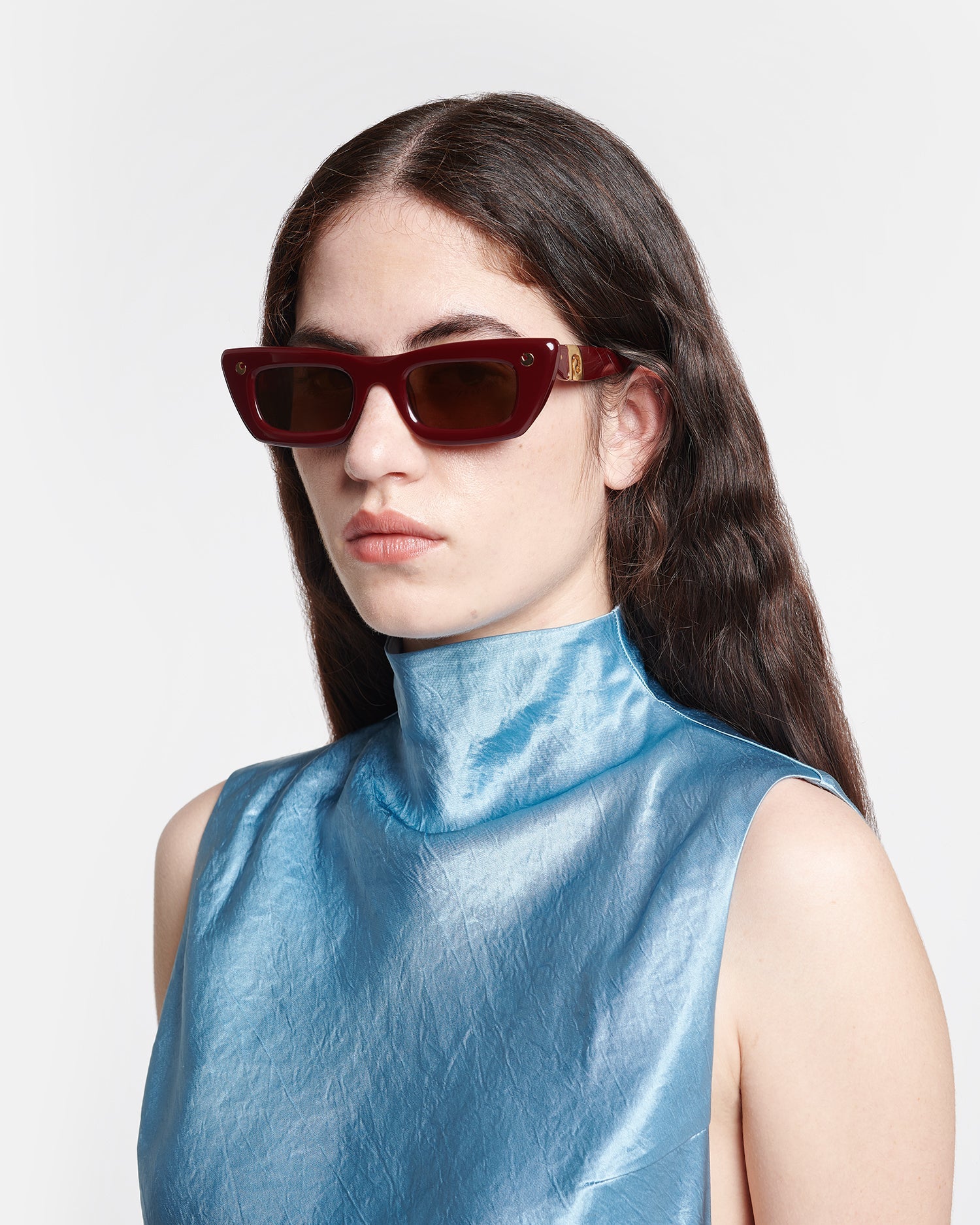 Nanushka Londyn - Bio-Plastic Oversized Cat-Eye Sunglasses - Burgundy