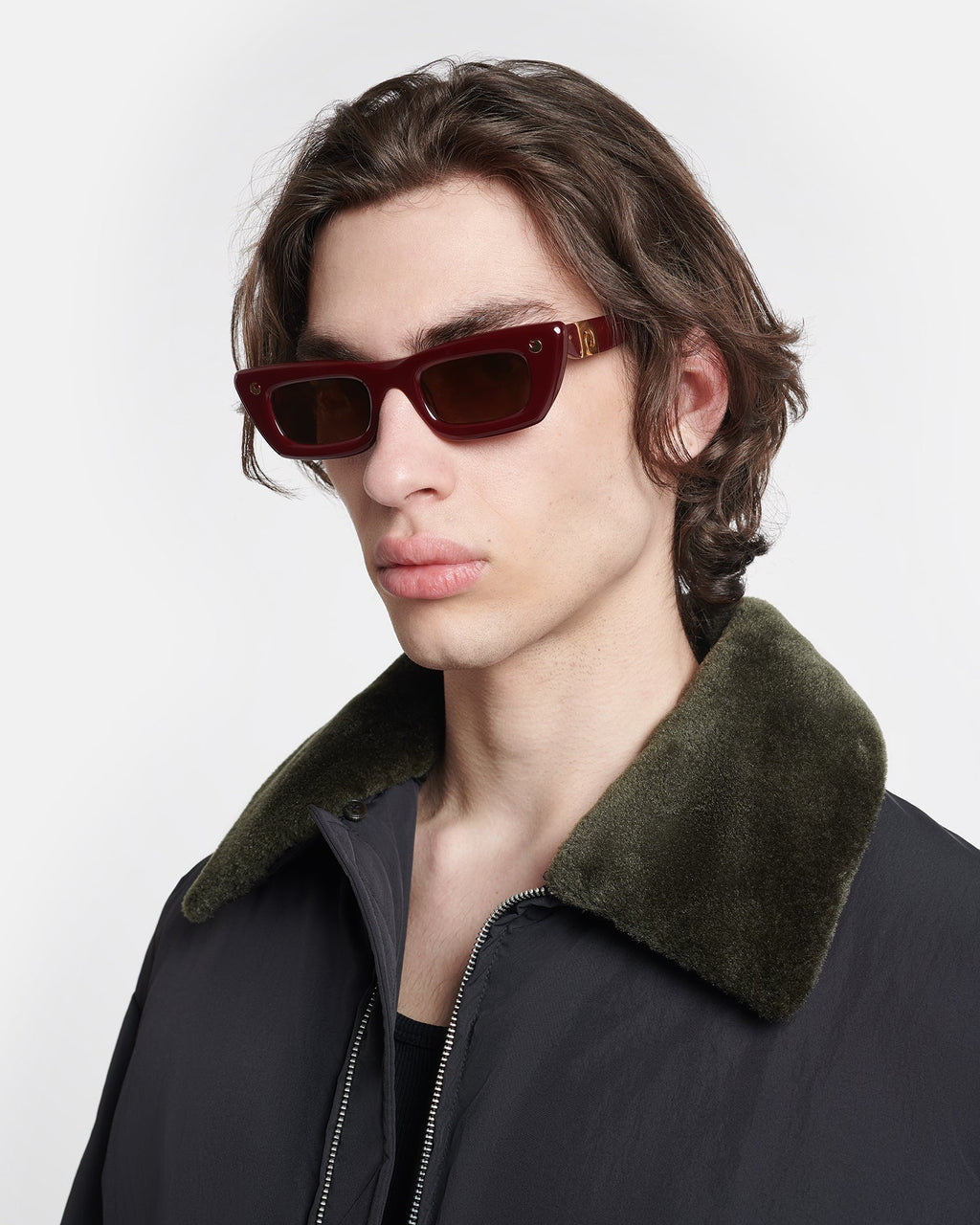 Nanushka Londyn - Bio-Plastic Oversized Cat-Eye Sunglasses - Burgundy