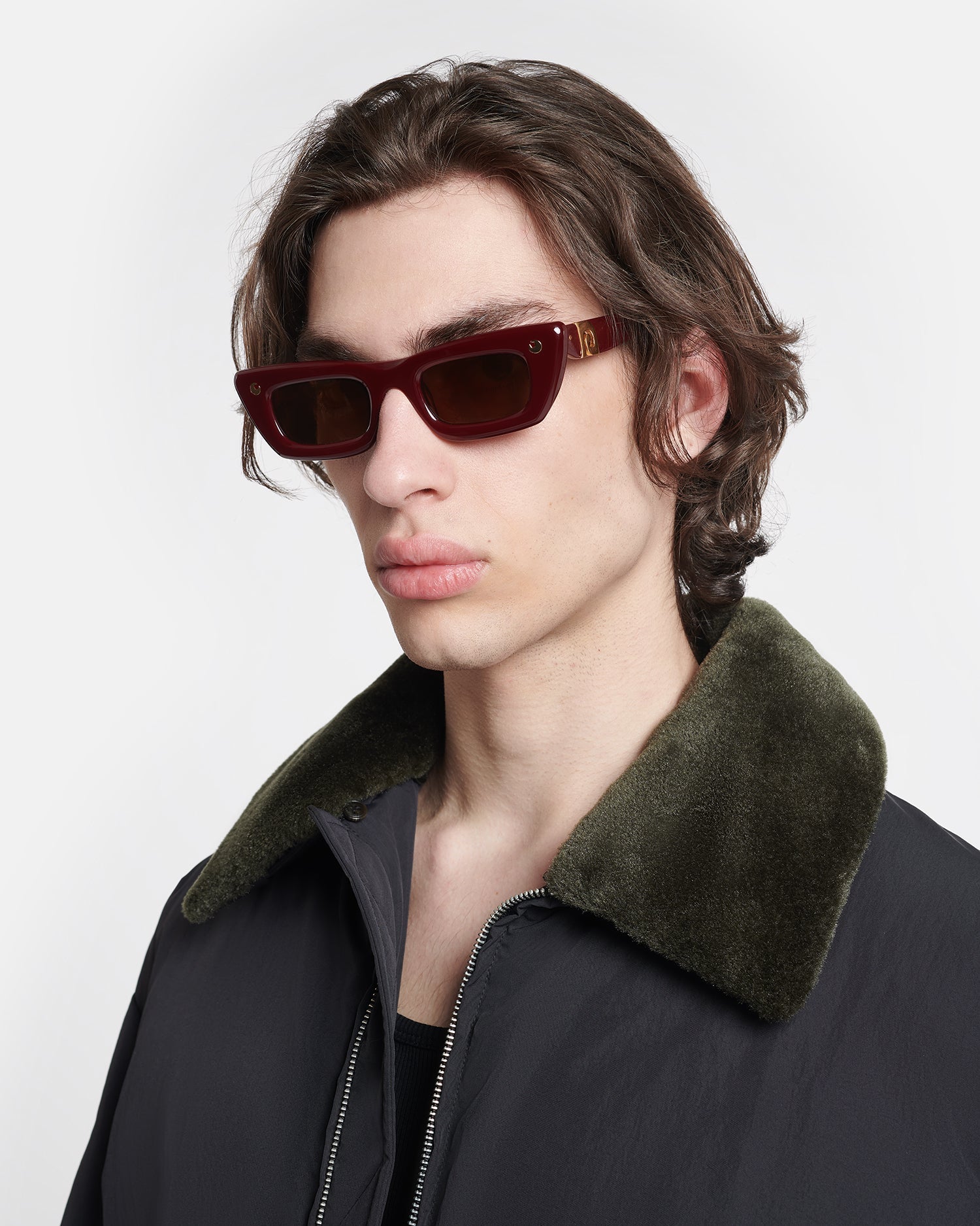 Nanushka Londyn - Bio-Plastic Oversized Cat-Eye Sunglasses - Burgundy