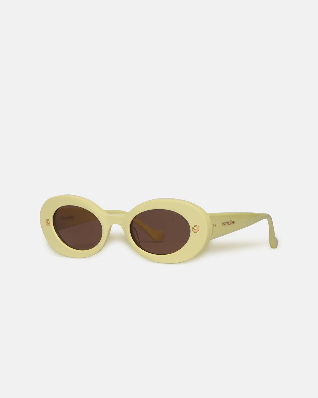 Nanushka Giva - Bio-Plastic Oval Sunglasses - Moonbeam