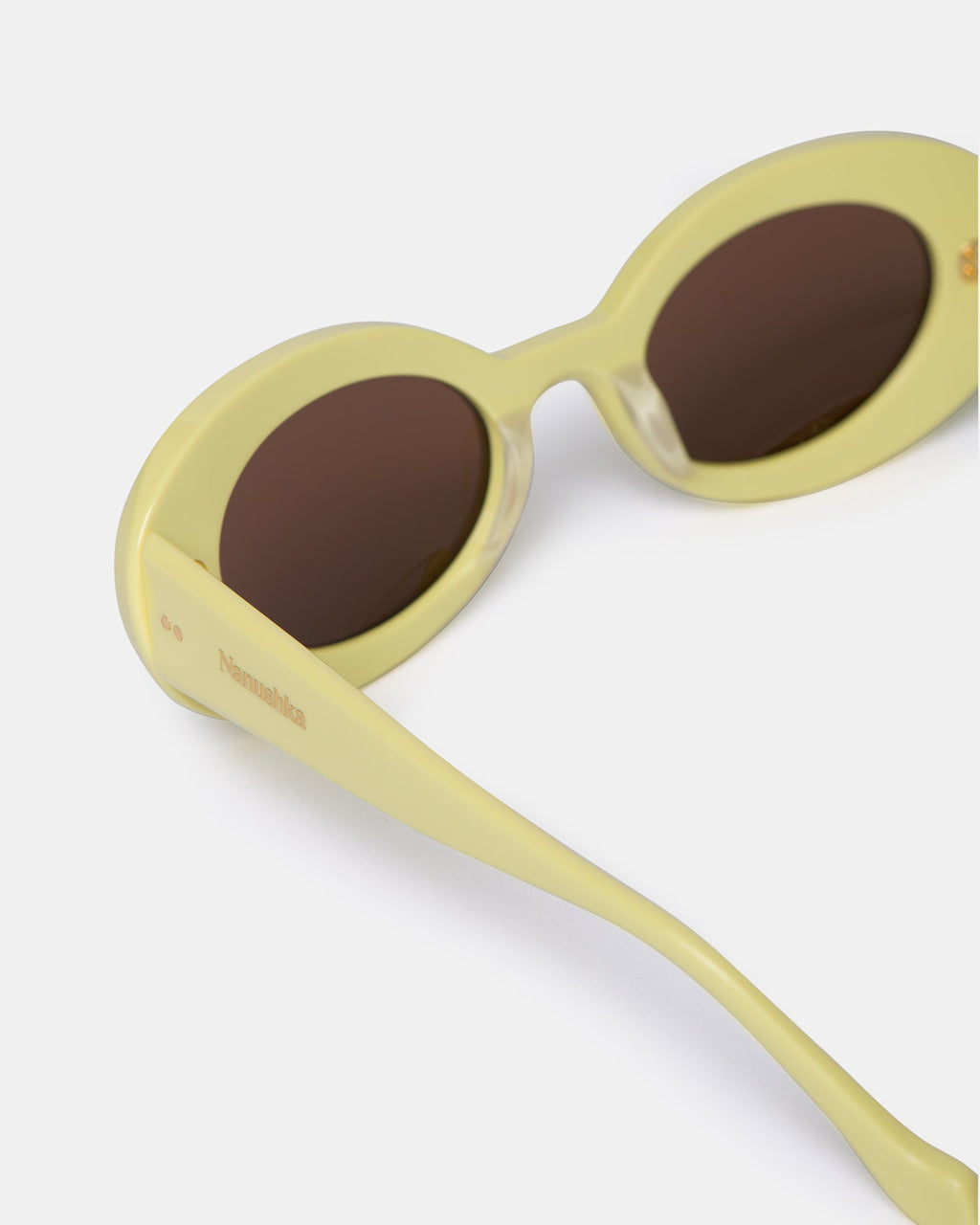 Nanushka Giva - Bio-Plastic Oval Sunglasses - Moonbeam