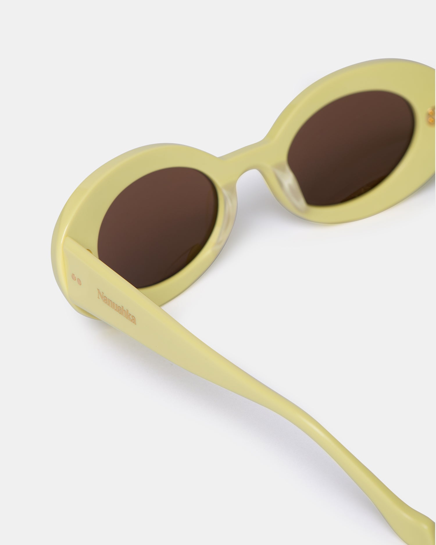 Nanushka Giva - Bio-Plastic Oval Sunglasses - Moonbeam