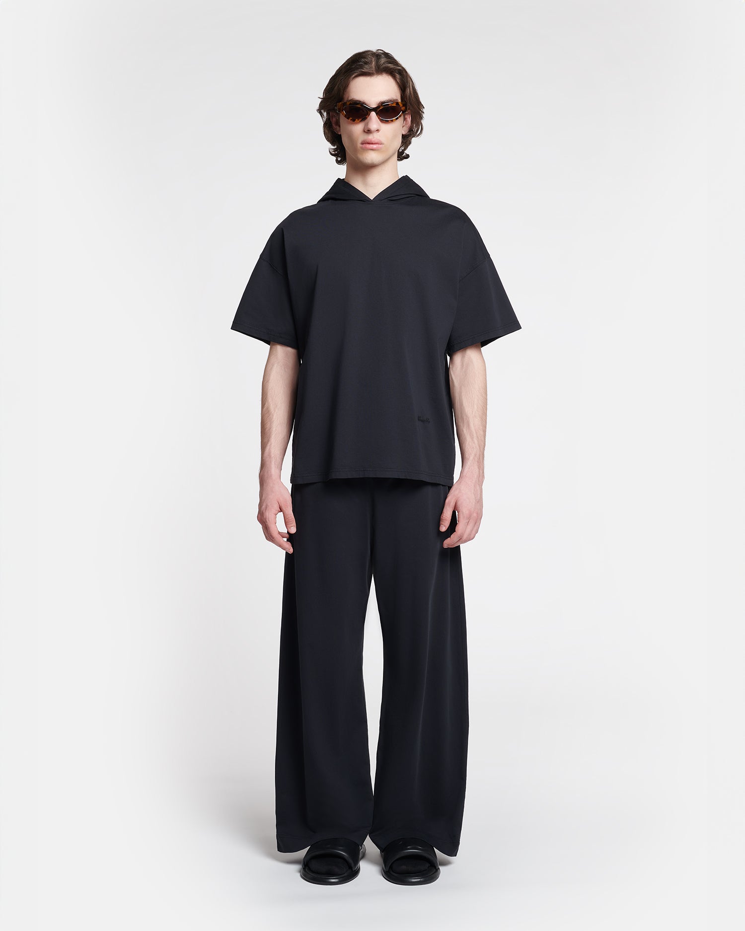 Nanushka Kacper - Cotton-Jersey Hooded T-Shirt - Black