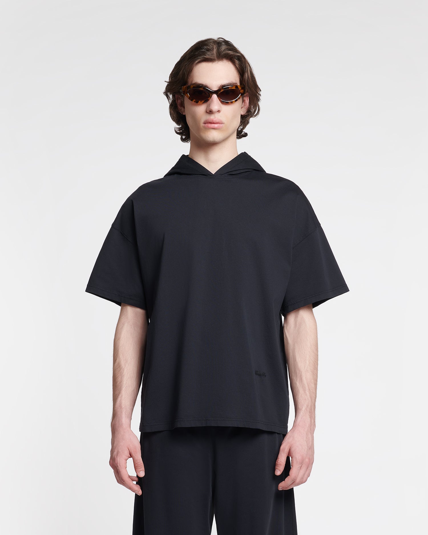 Nanushka Kacper - Cotton-Jersey Hooded T-Shirt - Black