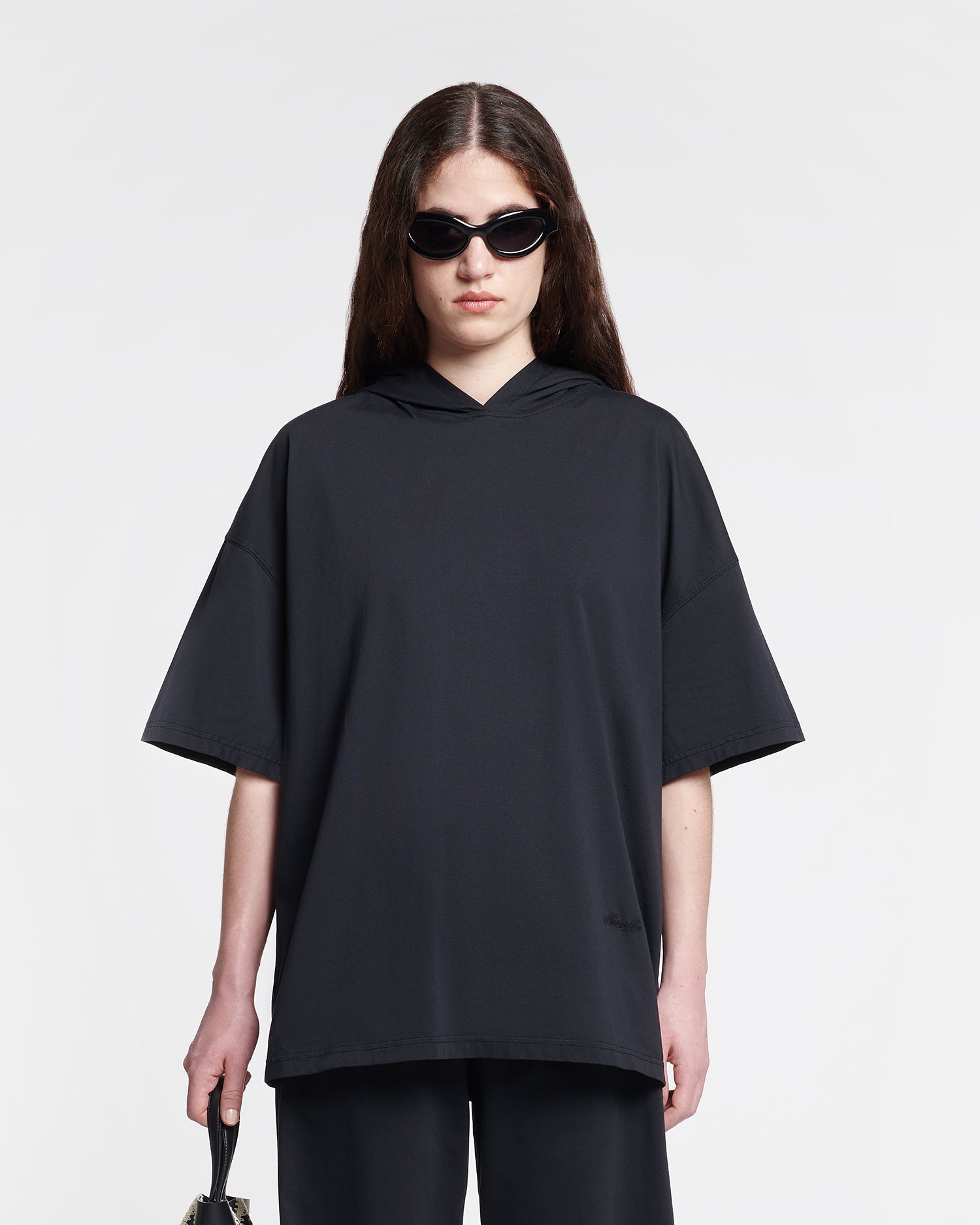 Nanushka Kacper - Cotton-Jersey Hooded T-Shirt - Black