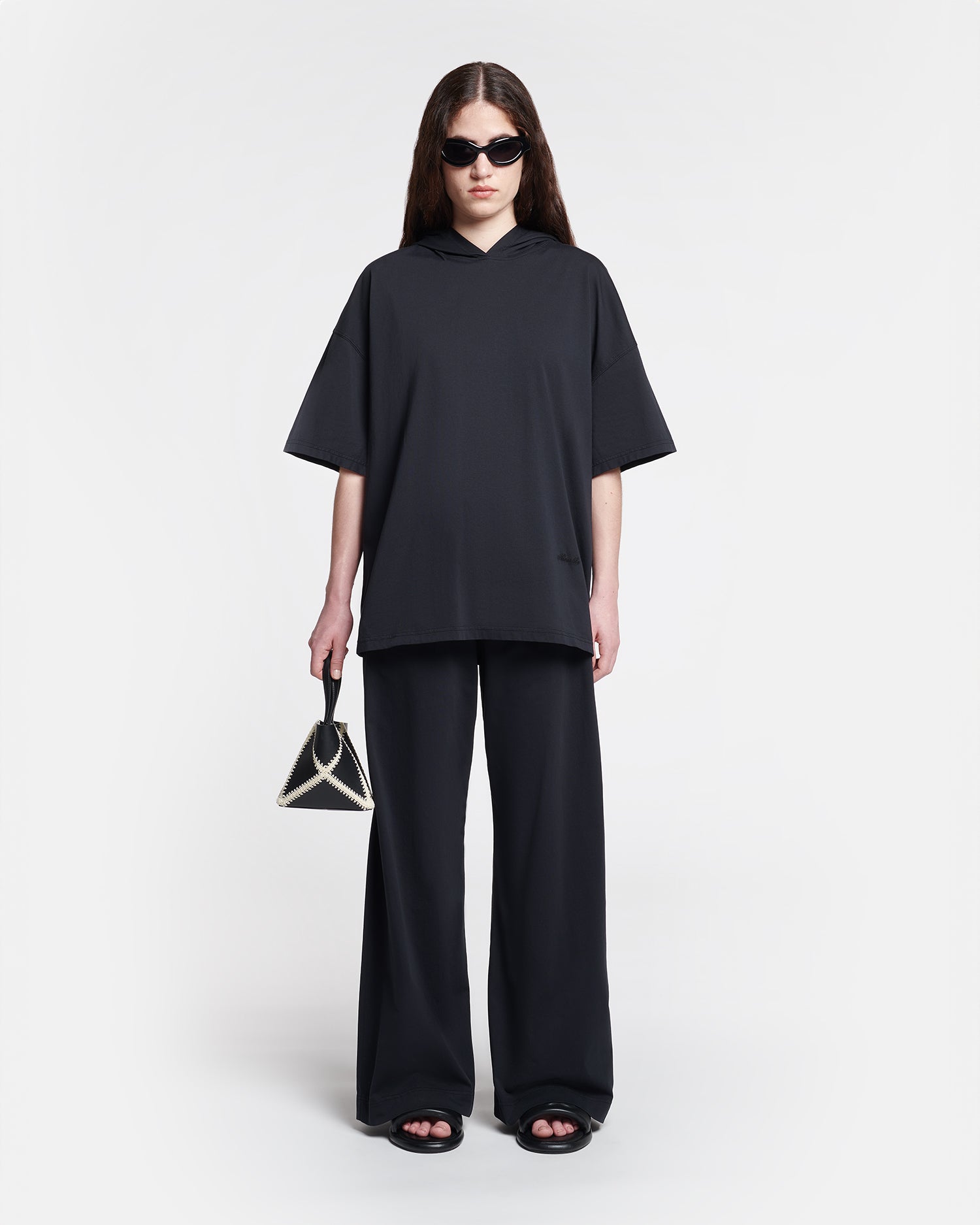Nanushka Kacper - Cotton-Jersey Hooded T-Shirt - Black