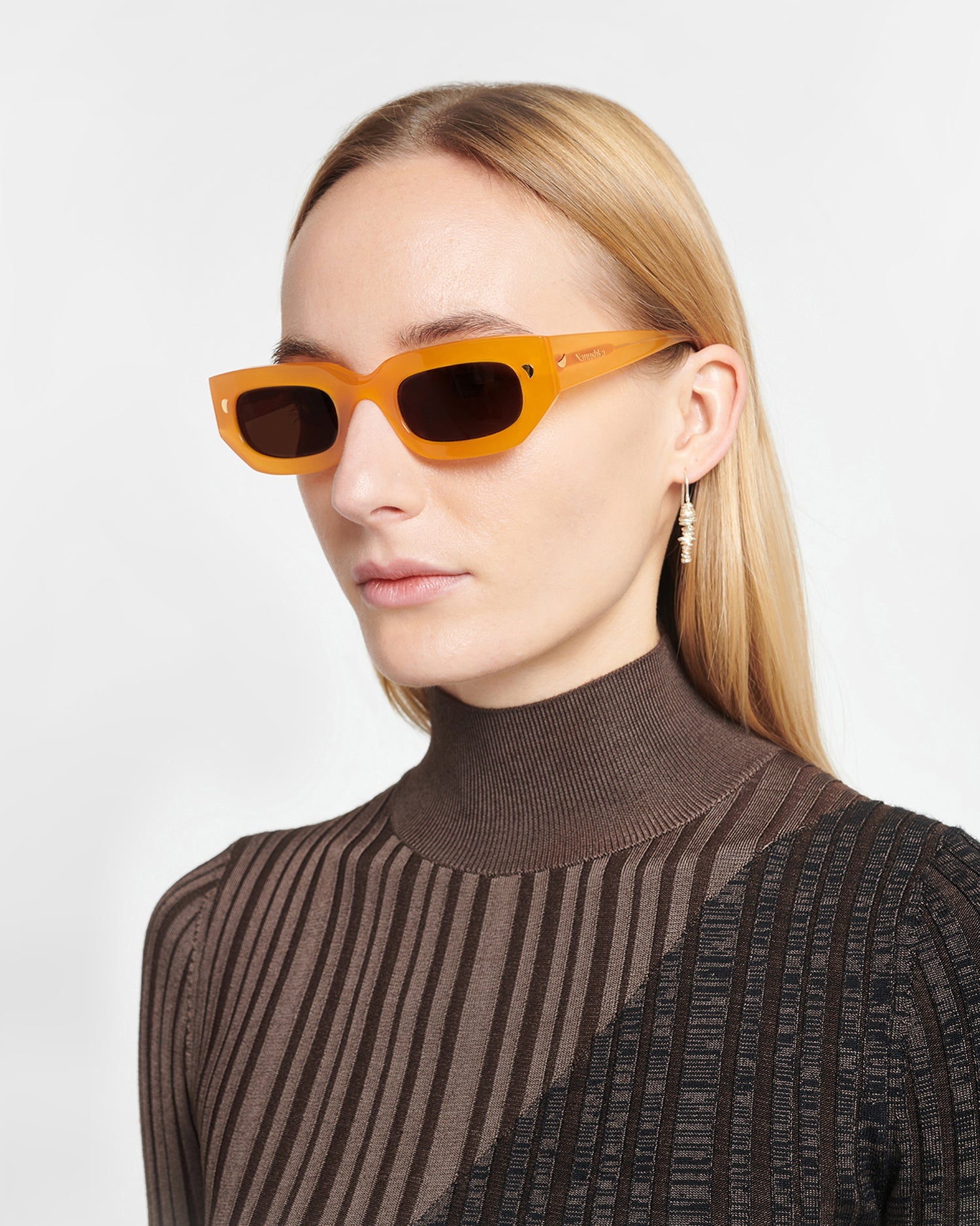 Nanushka Kadee - Bio Plastic D-Frame Sunglasses - Orange