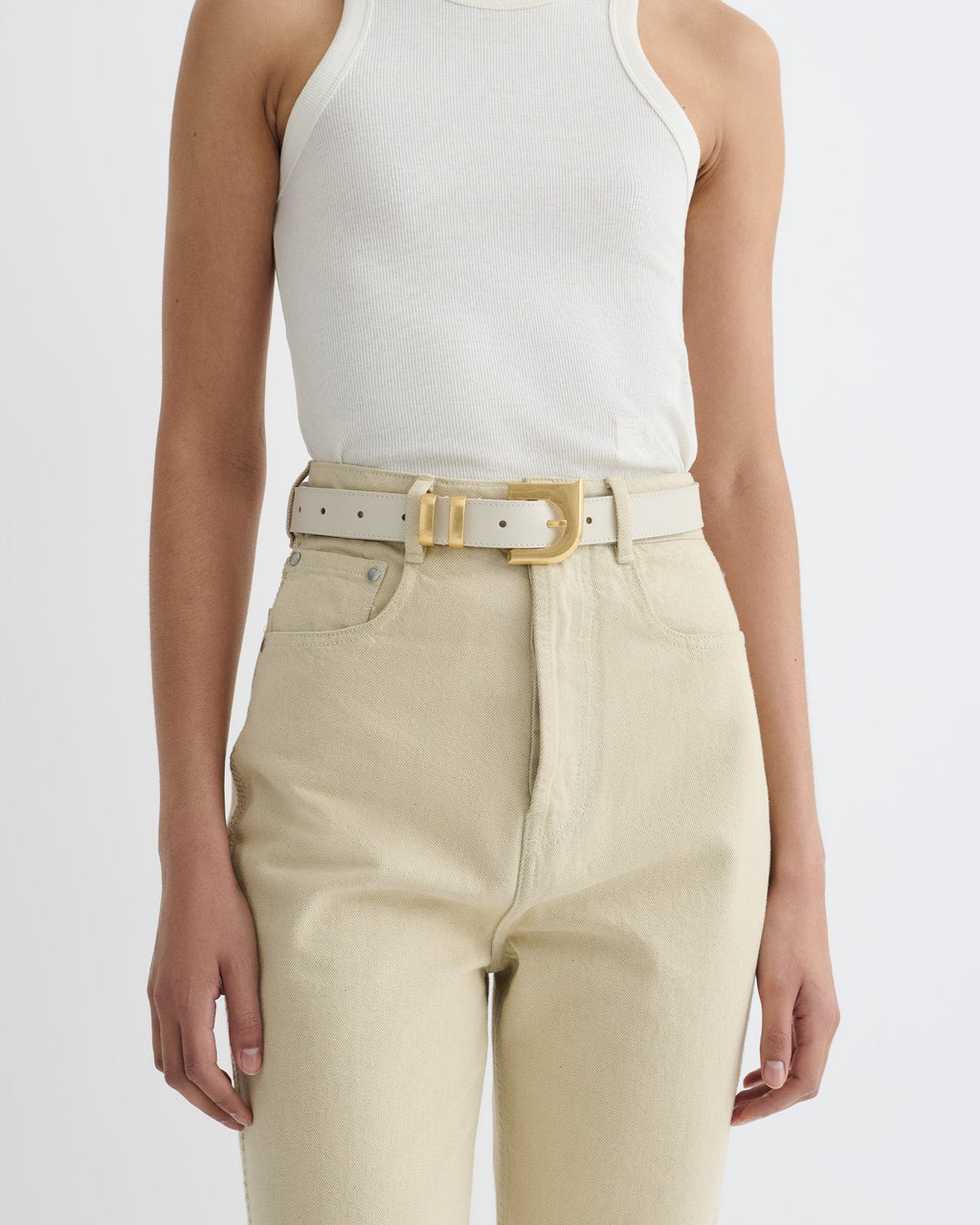 Nanushka Ryker - N' Monogram Belt - Off White