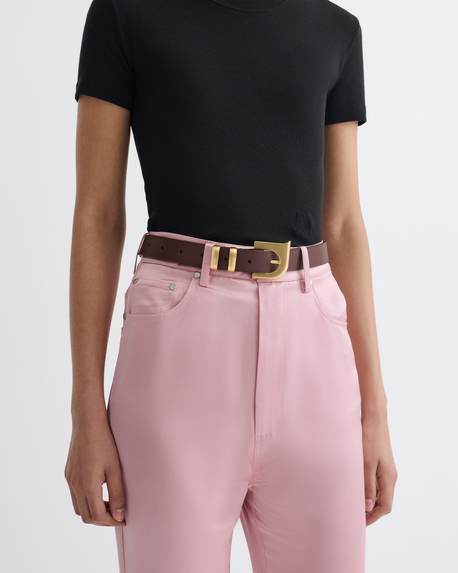 Nanushka Ryker - N' Monogram Belt - Dark Brown