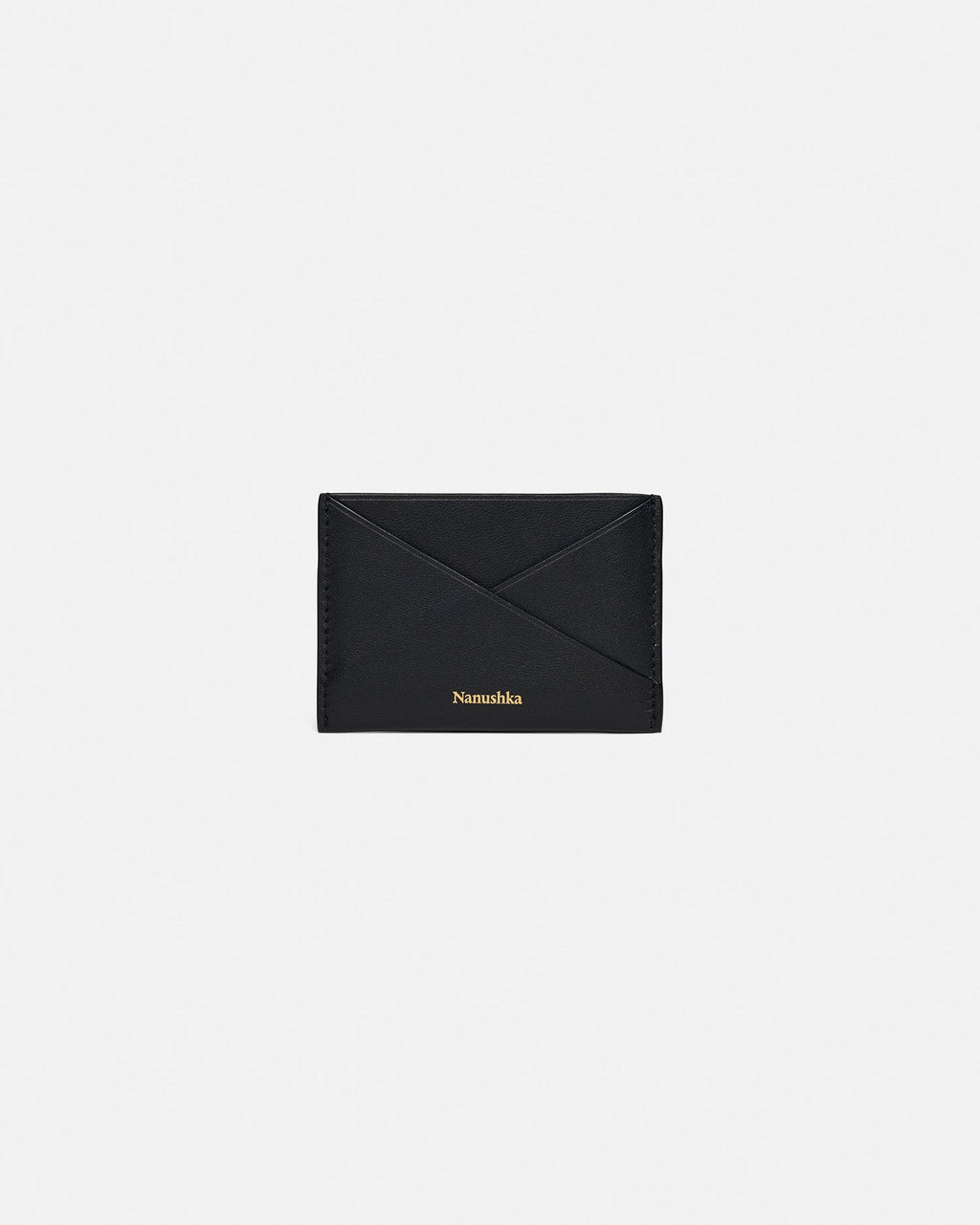 Nanushka Origami - Leather Cardholder - Black/Moonbeam