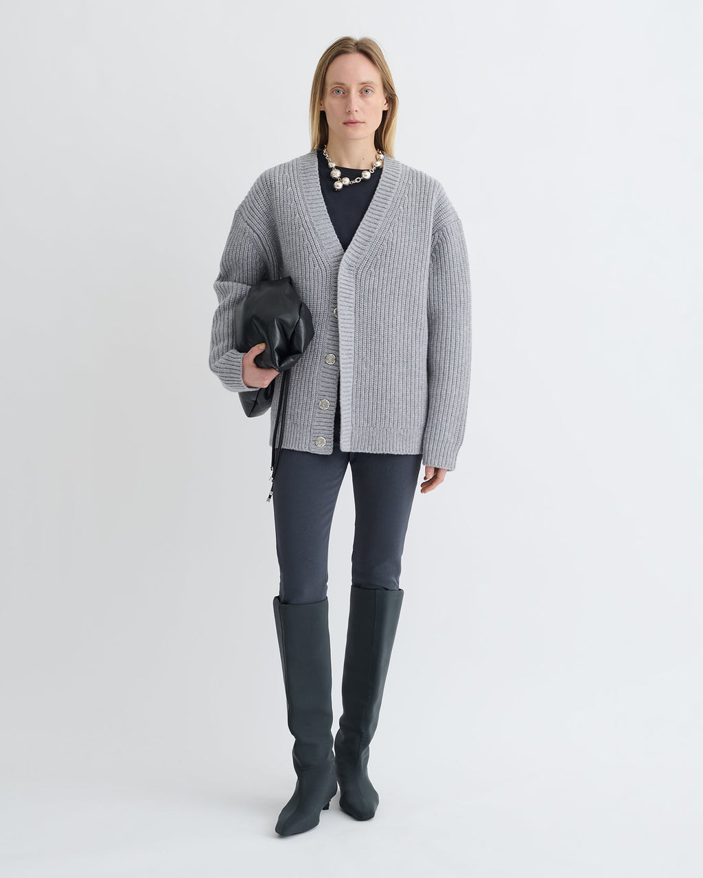 Nanushka Varten - Merino And Cashmere-Blend Cardigan - Light Grey