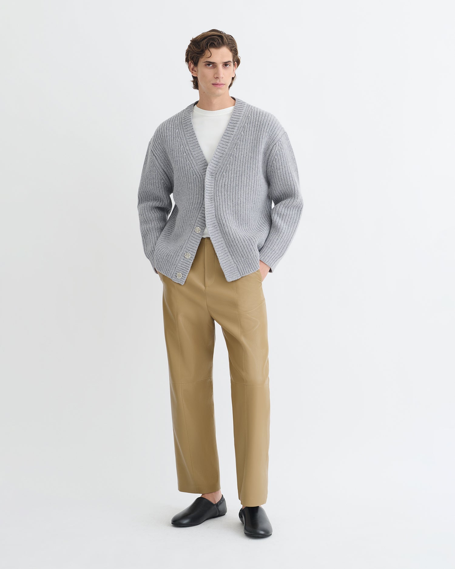 Nanushka Varten - Merino And Cashmere-Blend Cardigan - Light Grey