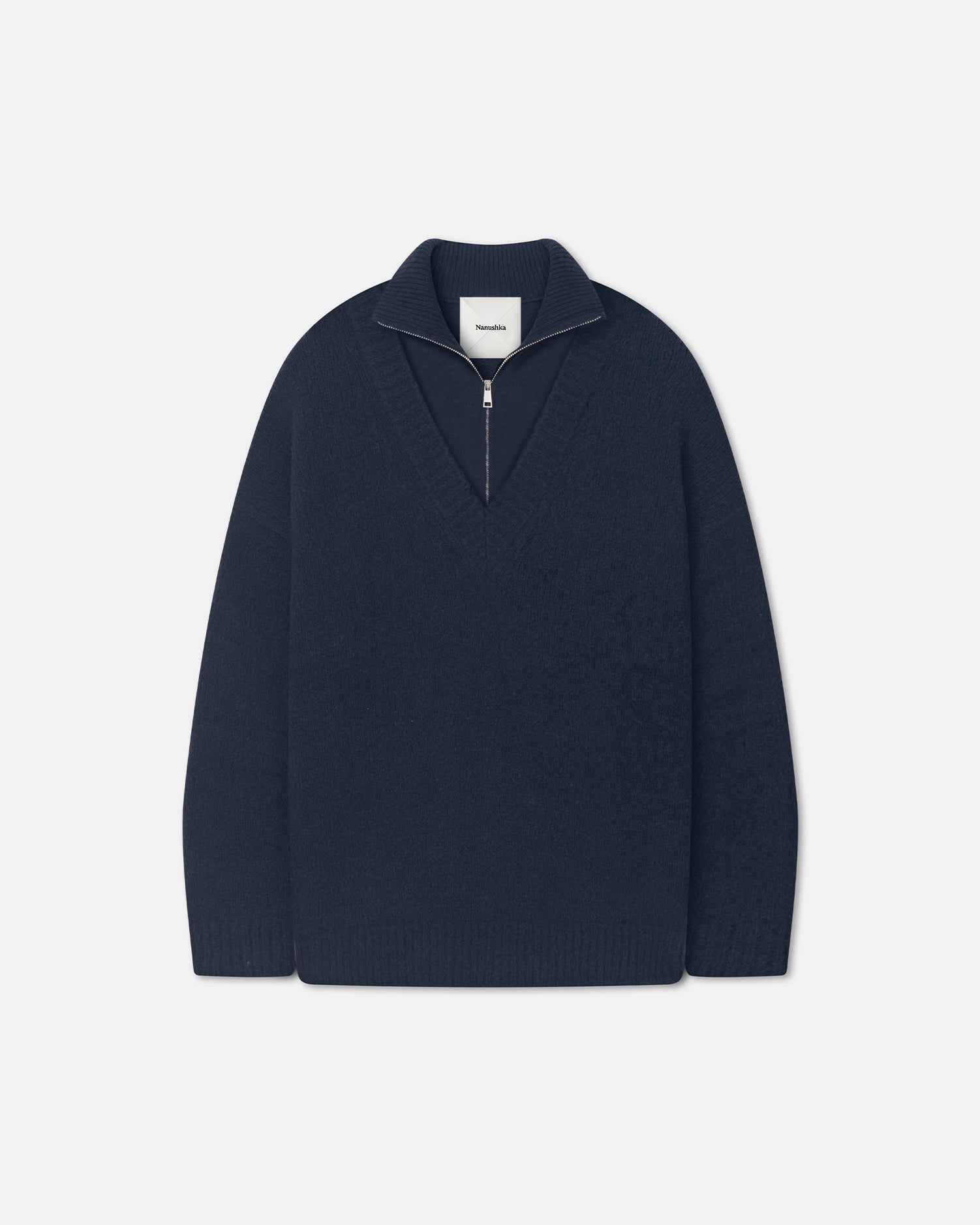 Nanushka Kylen - Contrast Brushed Merino Sweater - Navy