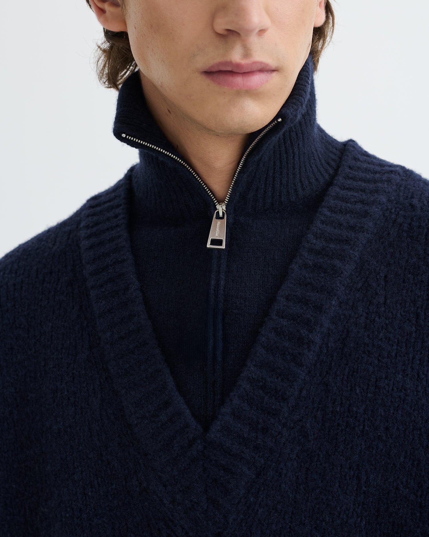 Nanushka Kylen - Contrast Brushed Merino Sweater - Navy