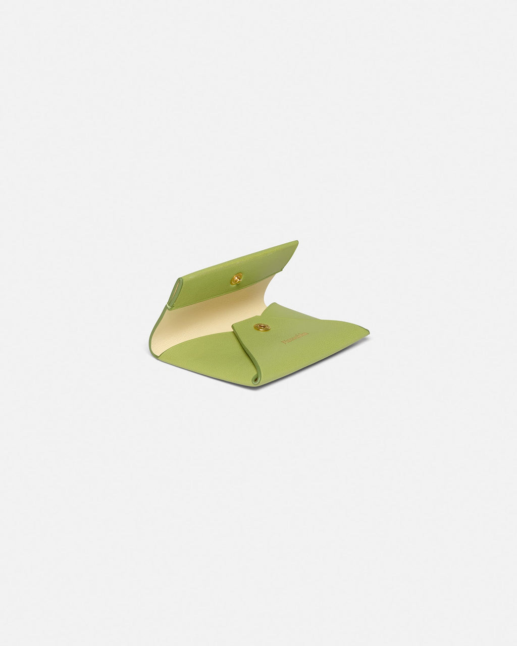 Nanushka Folded - Leather Cardholder - Lime/Moonbeam