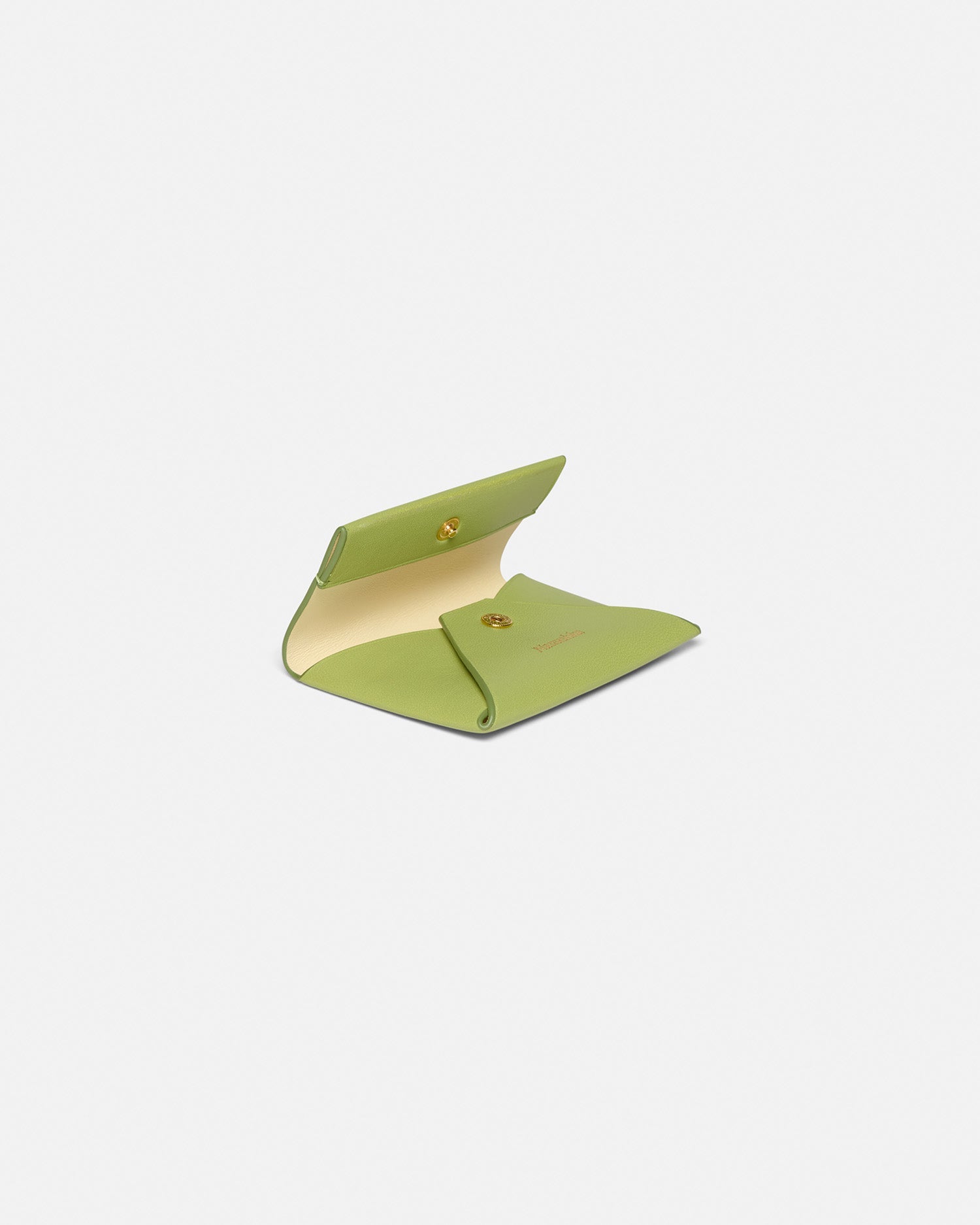 Nanushka Folded - Leather Cardholder - Lime/Moonbeam