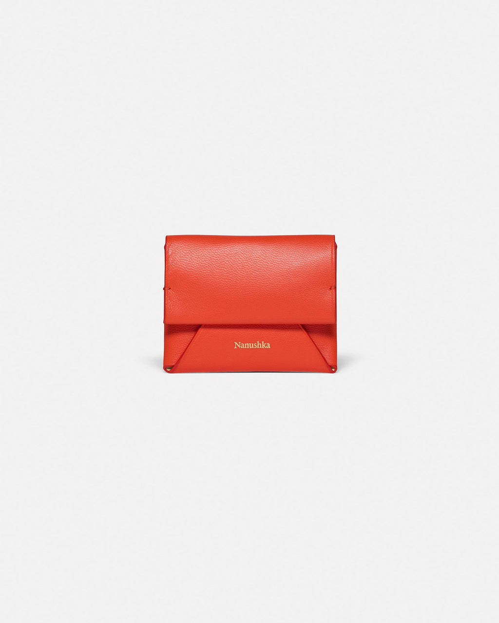 Nanushka Folded - Leather Cardholder - Red/Moonbeam