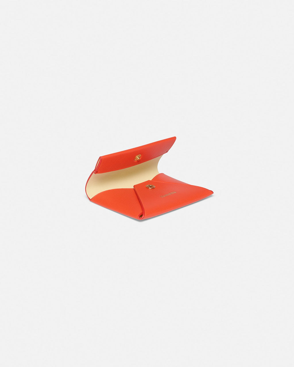 Nanushka Folded - Leather Cardholder - Red/Moonbeam