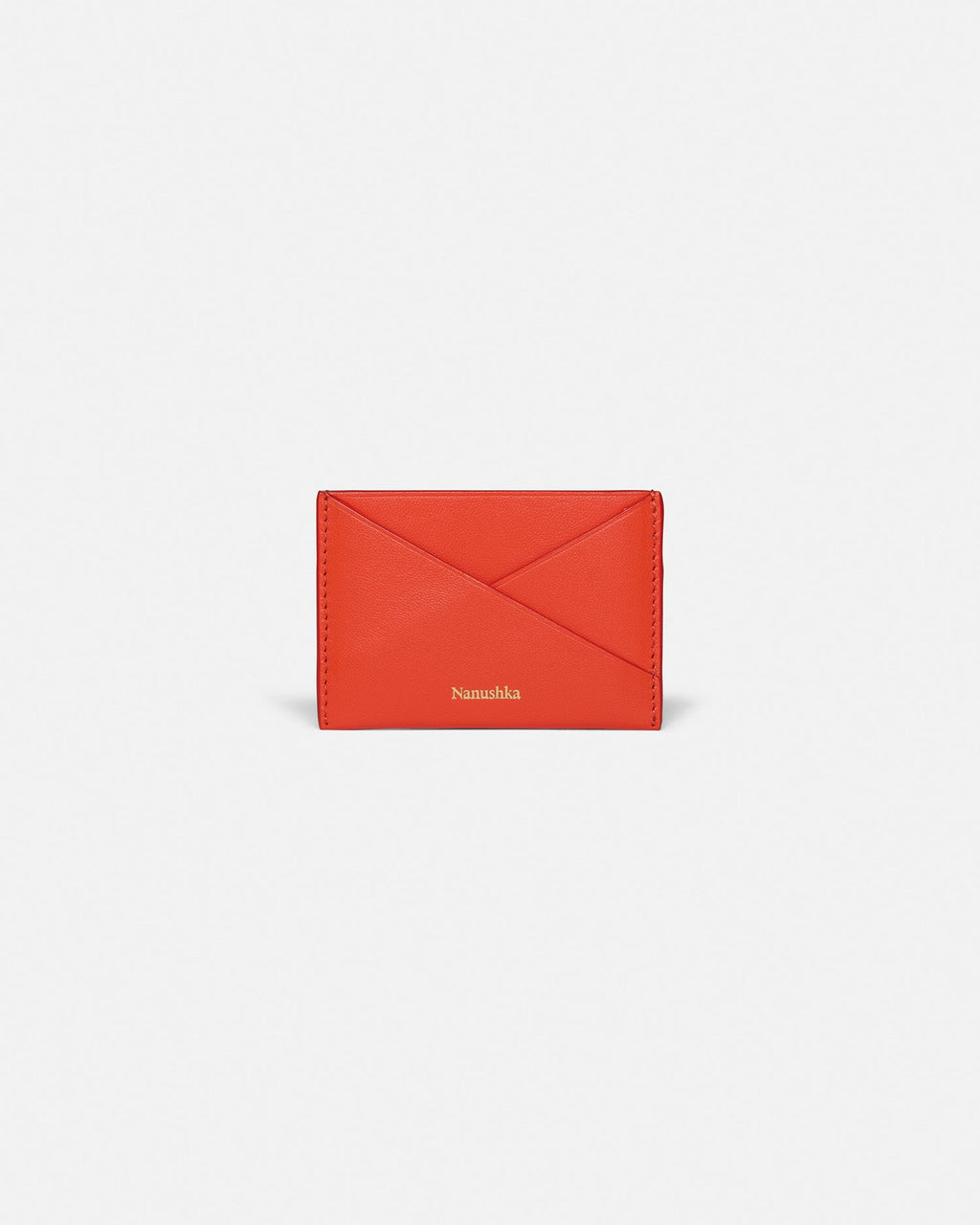 Nanushka Origami - Leather Cardholder - Red/Moonbeam