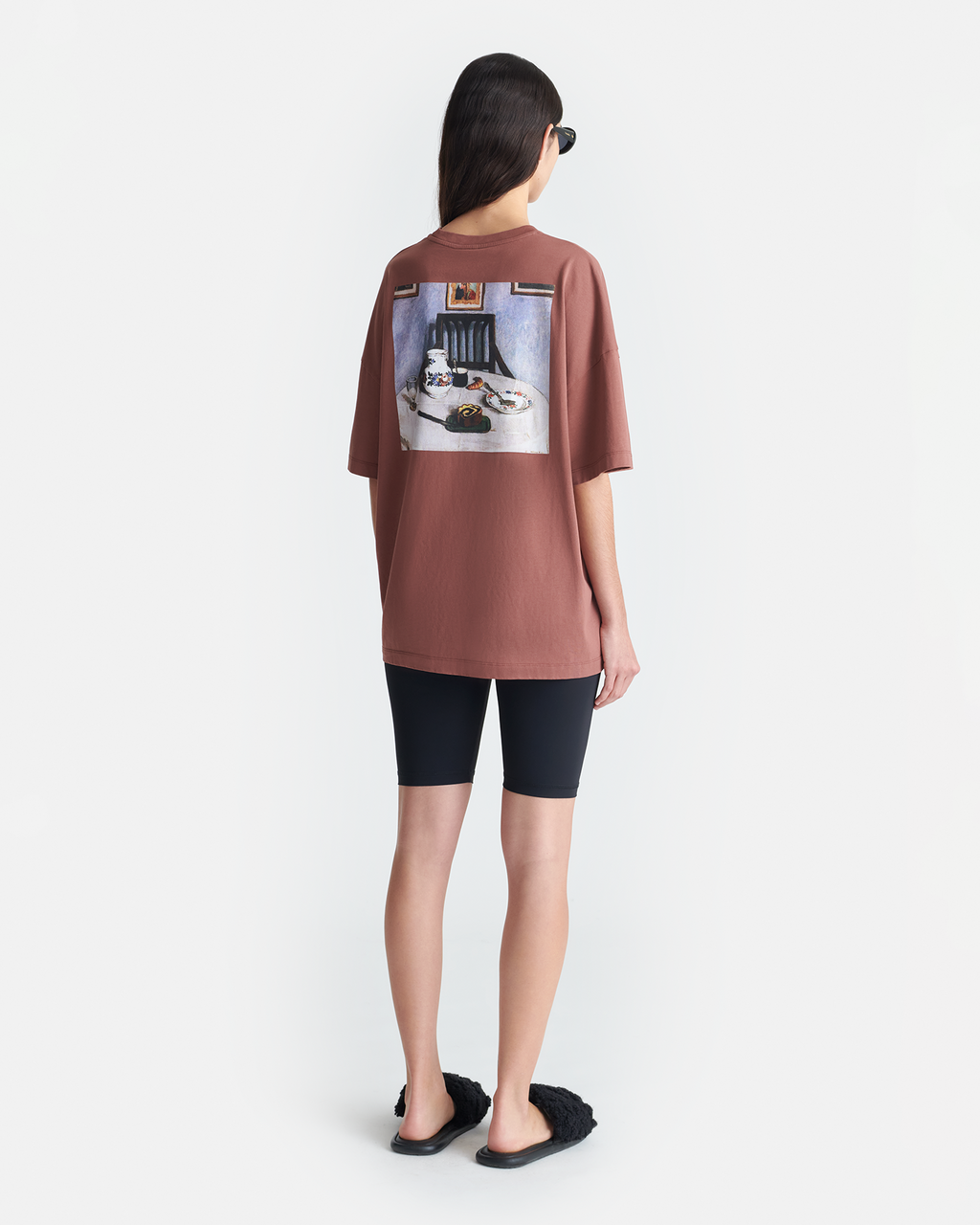 Nanushka Wren - Printed Cotton-Jersey T-Shirt - Rust/Poppyseed Cake