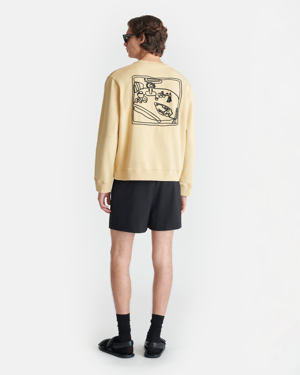 Nanushka Remy - Printed Cotton-Fleece Sweatshirt - Creme/Black/Gingerbread Heart